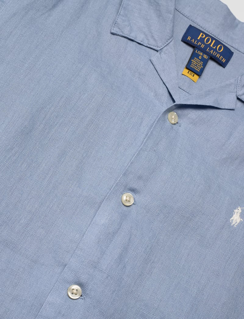 Ralph Lauren Kids - Linen Camp Shirt - kurzärmlige hemden - vessel blue - 2