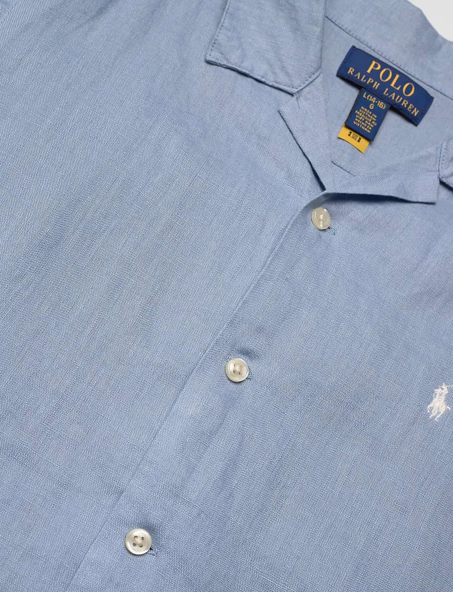 Ralph Lauren Kids - Linen Camp Shirt - chemises à manches courtes - vessel blue - 2