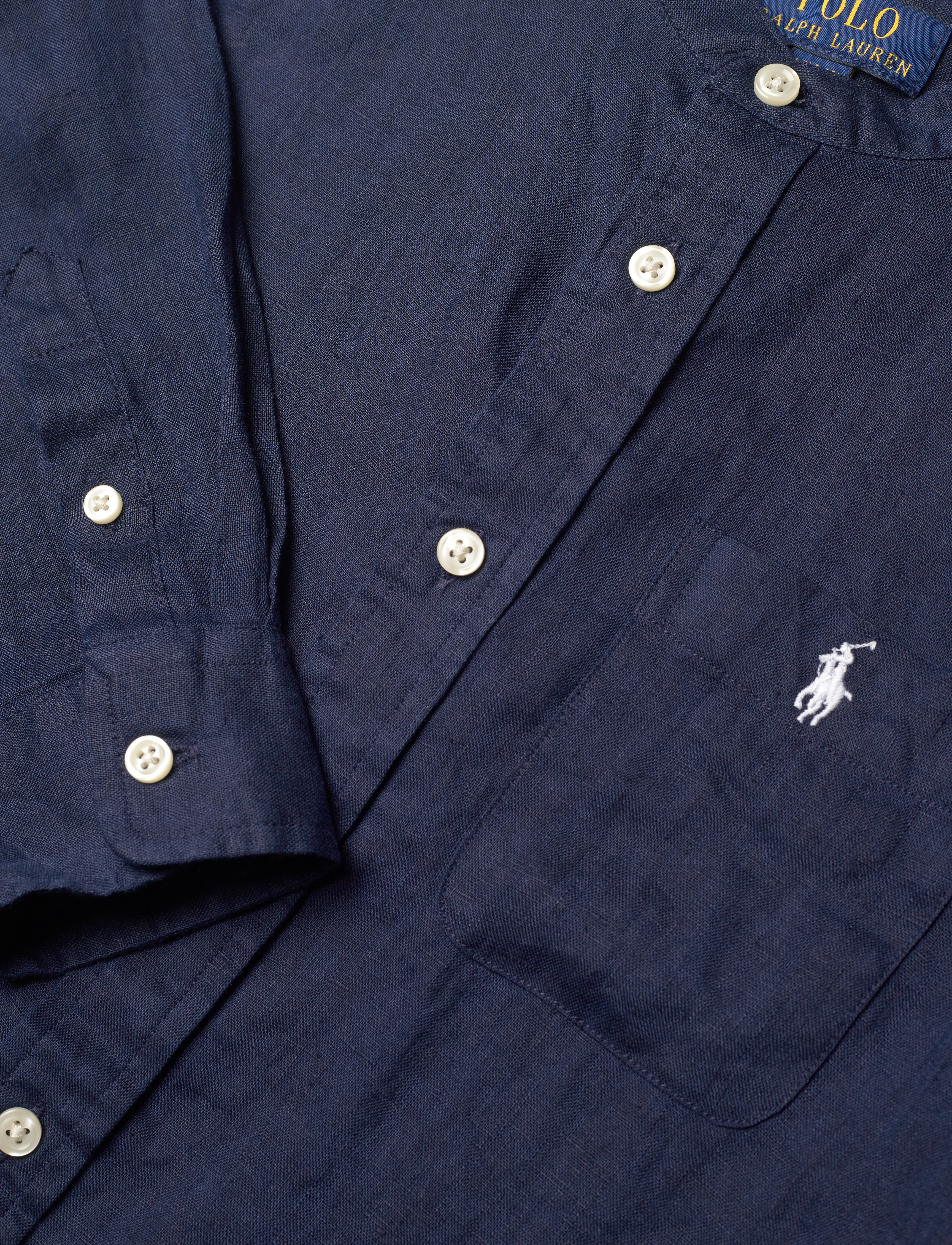 Ralph Lauren Kids - Linen Shirt - långärmade skjortor - newport navy - 2