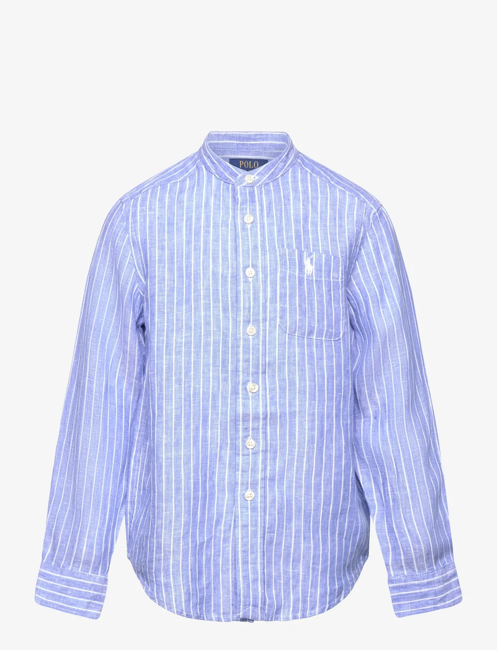 Ralph Lauren Kids - Striped Linen Shirt - långärmade skjortor - #b6749c blue whit - 0