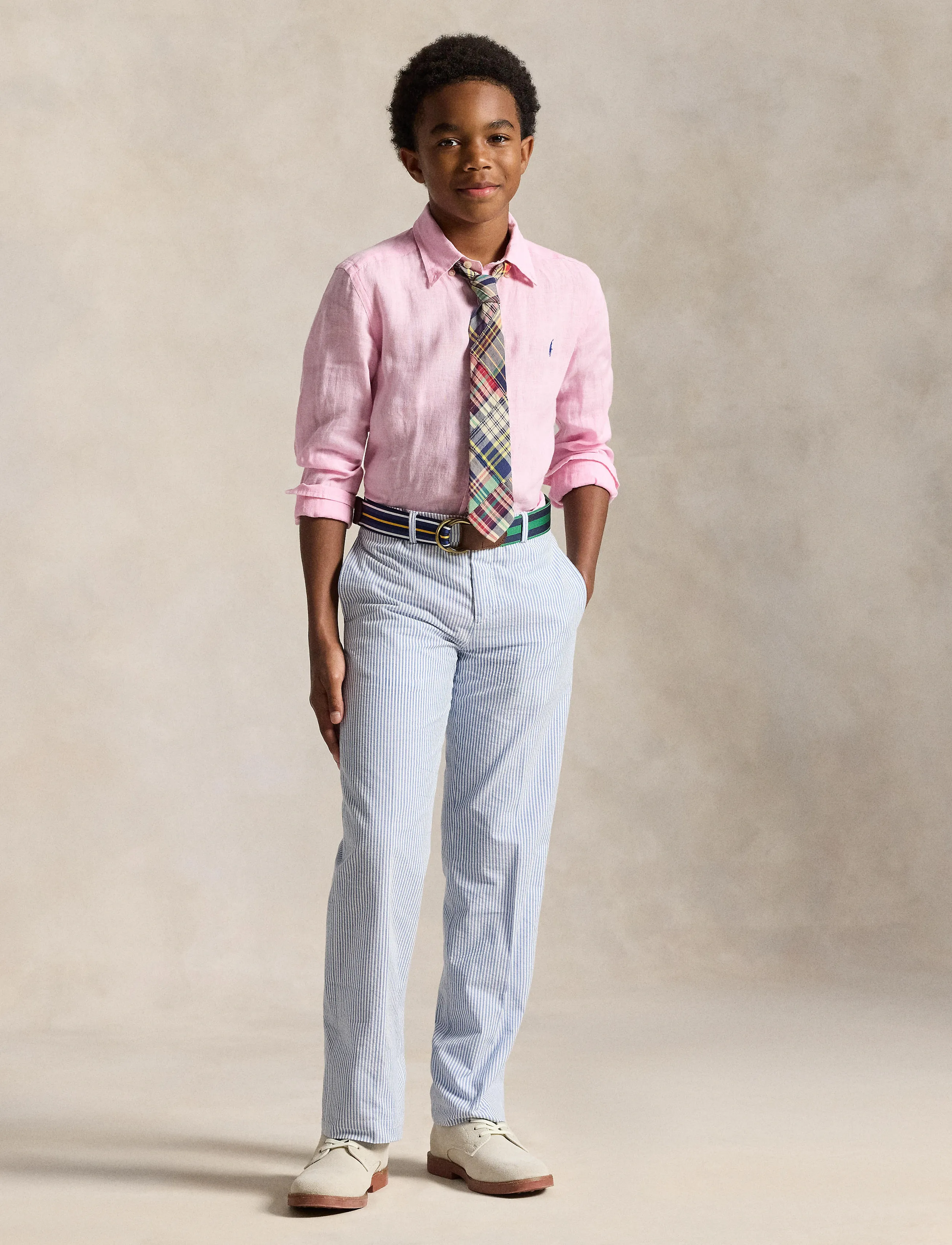Ralph Lauren Kids 17/1 PD LINEN V1-CLBDPPC-SI-SPS - Skyrtur - CARMEL PINK / pink/rose