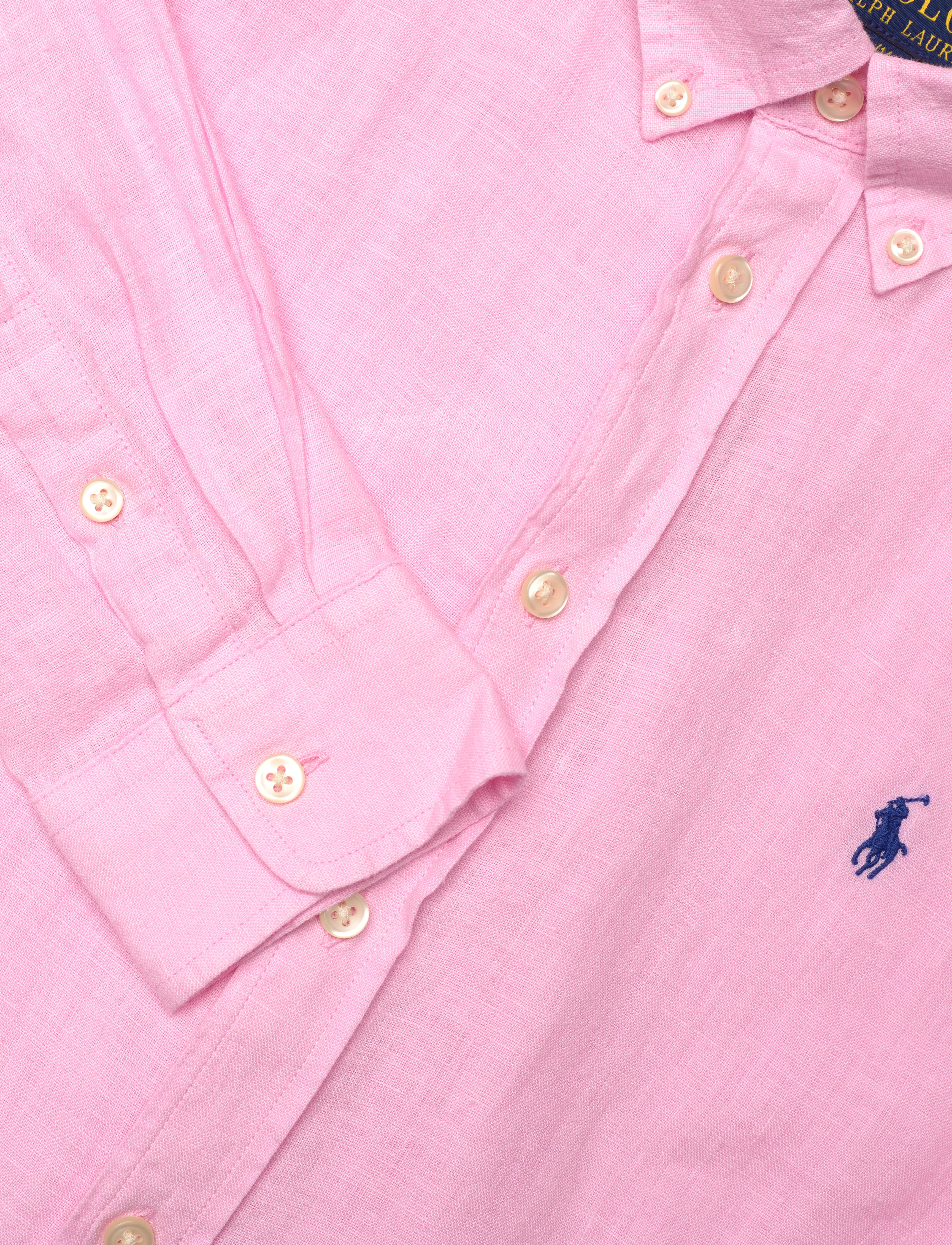 Ralph Lauren Kids - 17/1 PD LINEN V1-CLBDPPC-SI-SPS - langærmede skjorter - carmel pink - 5