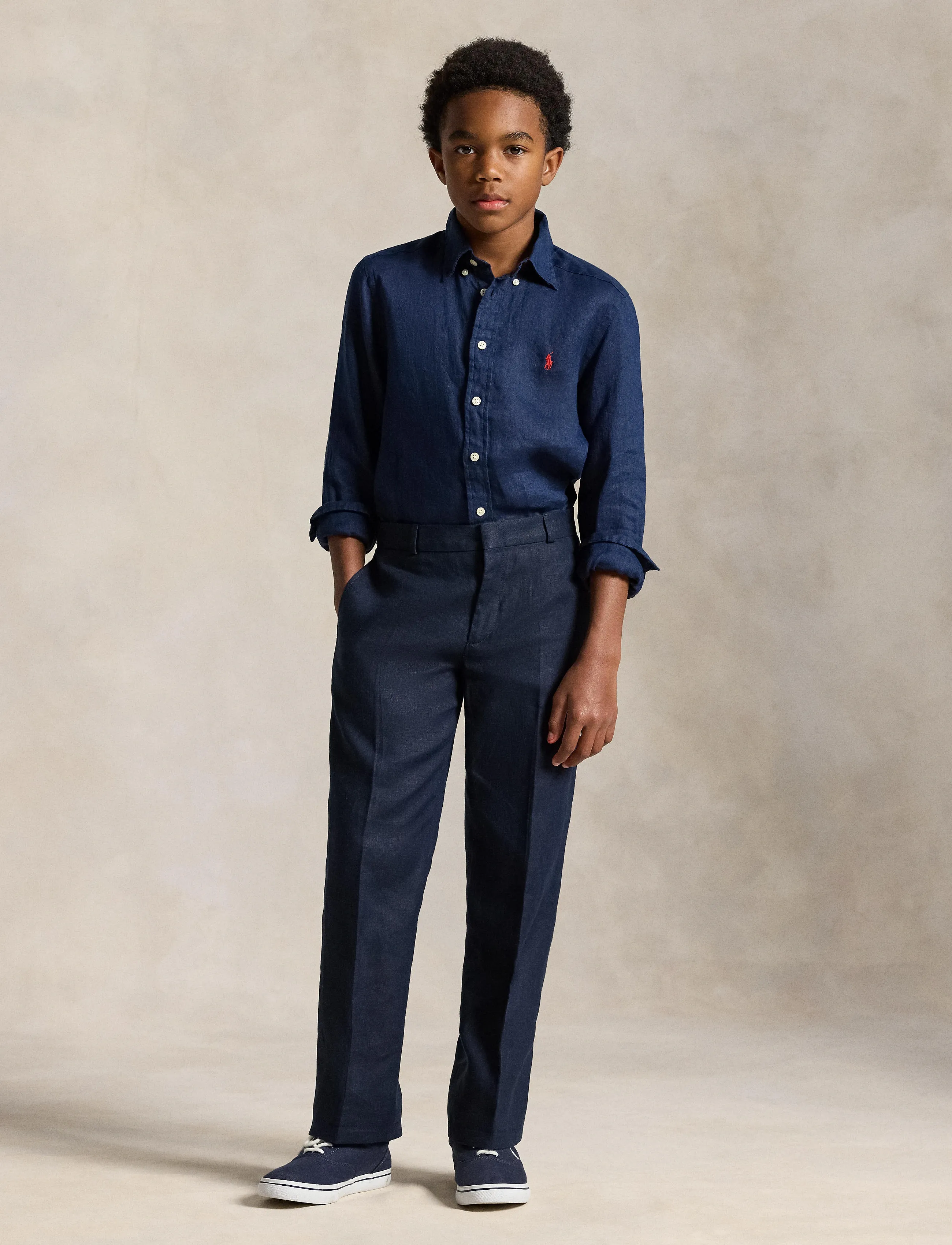 Ralph Lauren Kids 17/1 PD LINEN V1-CLBDPPC-SI-SPS - Skjorter - NEWPORT NAVY / navy