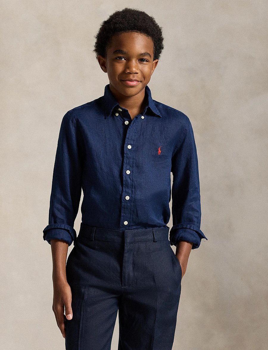 Ralph Lauren Kids - 17/1 PD LINEN V1-CLBDPPC-SI-SPS - chemises à manches longues - newport navy - 3