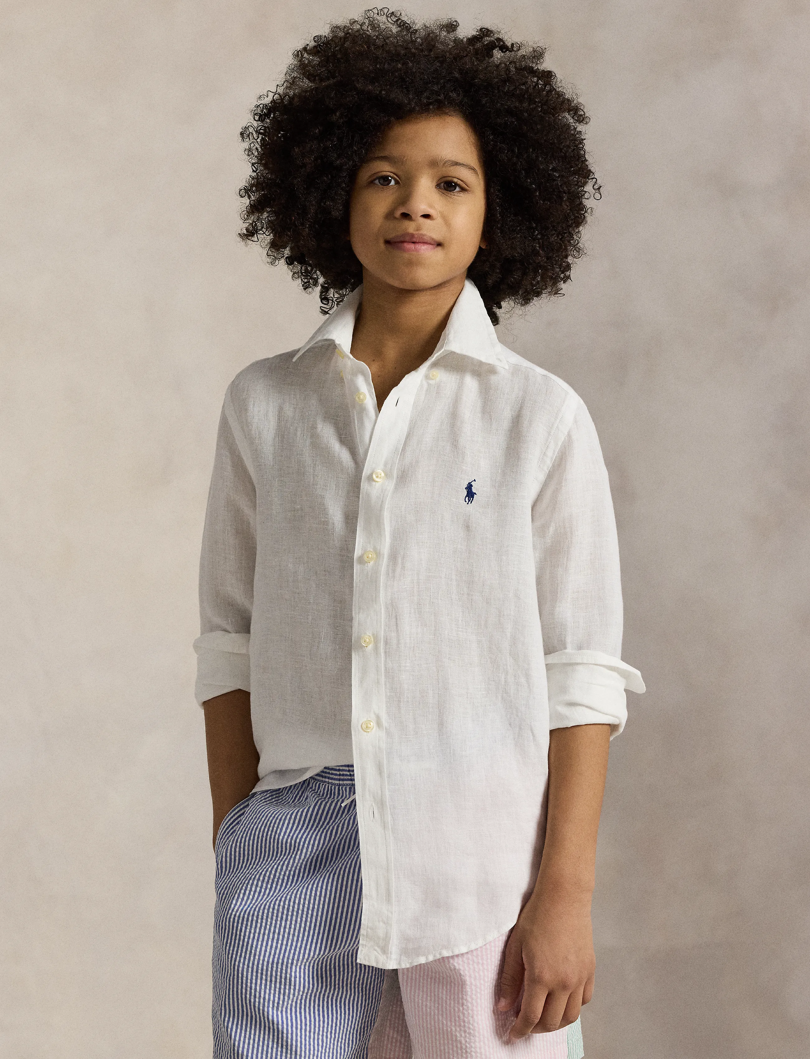 Ralph Lauren Kids - 17/1 PD LINEN V1-CLBDPPC-SI-SPS - pikkade varrukatega särgid - white - 2