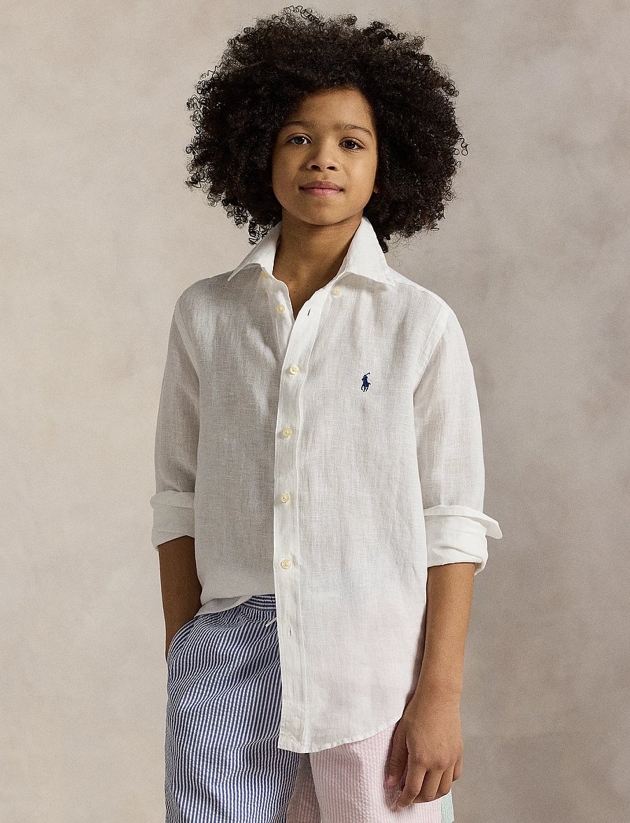 Ralph Lauren Kids - 17/1 PD LINEN V1-CLBDPPC-SI-SPS - pikkade varrukatega särgid - white - 2