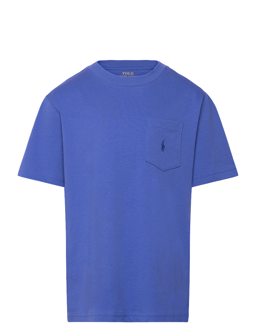 Ralph Lauren Kids - Cotton Jersey Pocket Tee - kurzärmelige - maidstone blue/c7 - 0