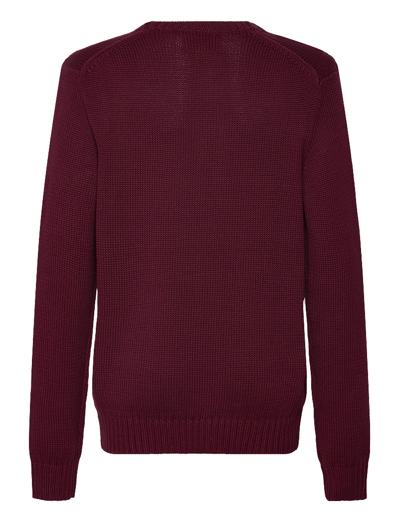 Ralph Lauren Kids - Cotton Crewneck Sweater - stickade tröjor - classic wine/c793 - 1