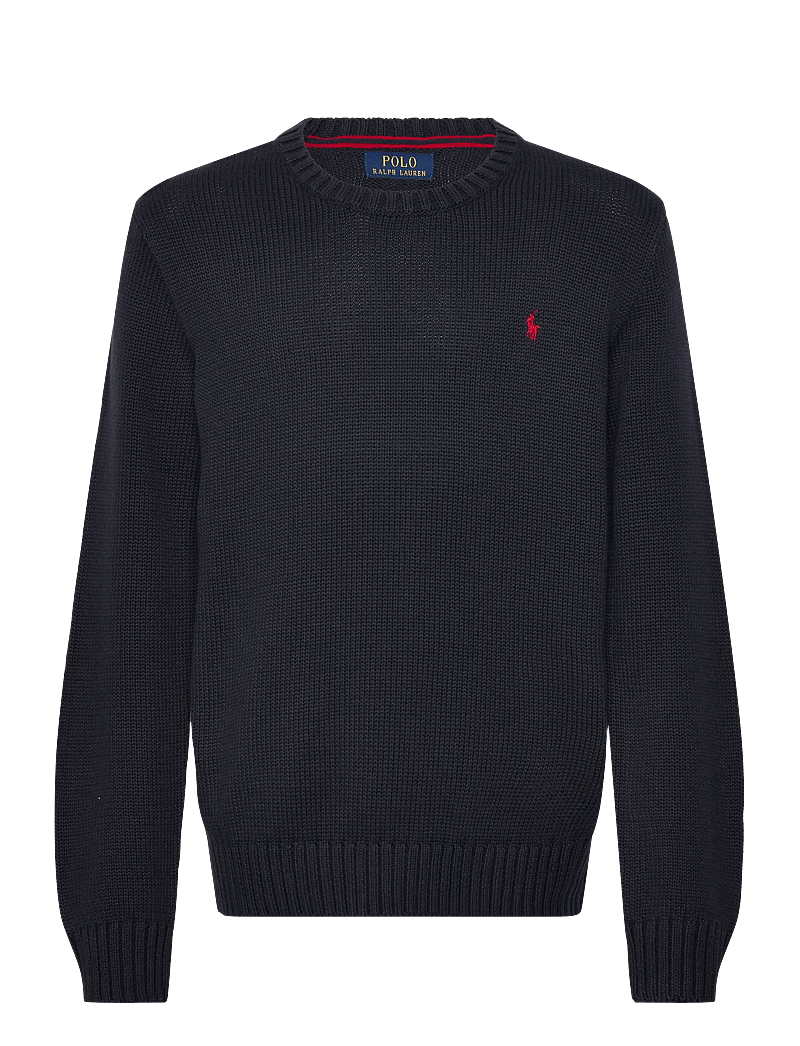 Ralph Lauren Kids - Cotton Crewneck Sweater - stickade tröjor - rl navy/c3807 - 0