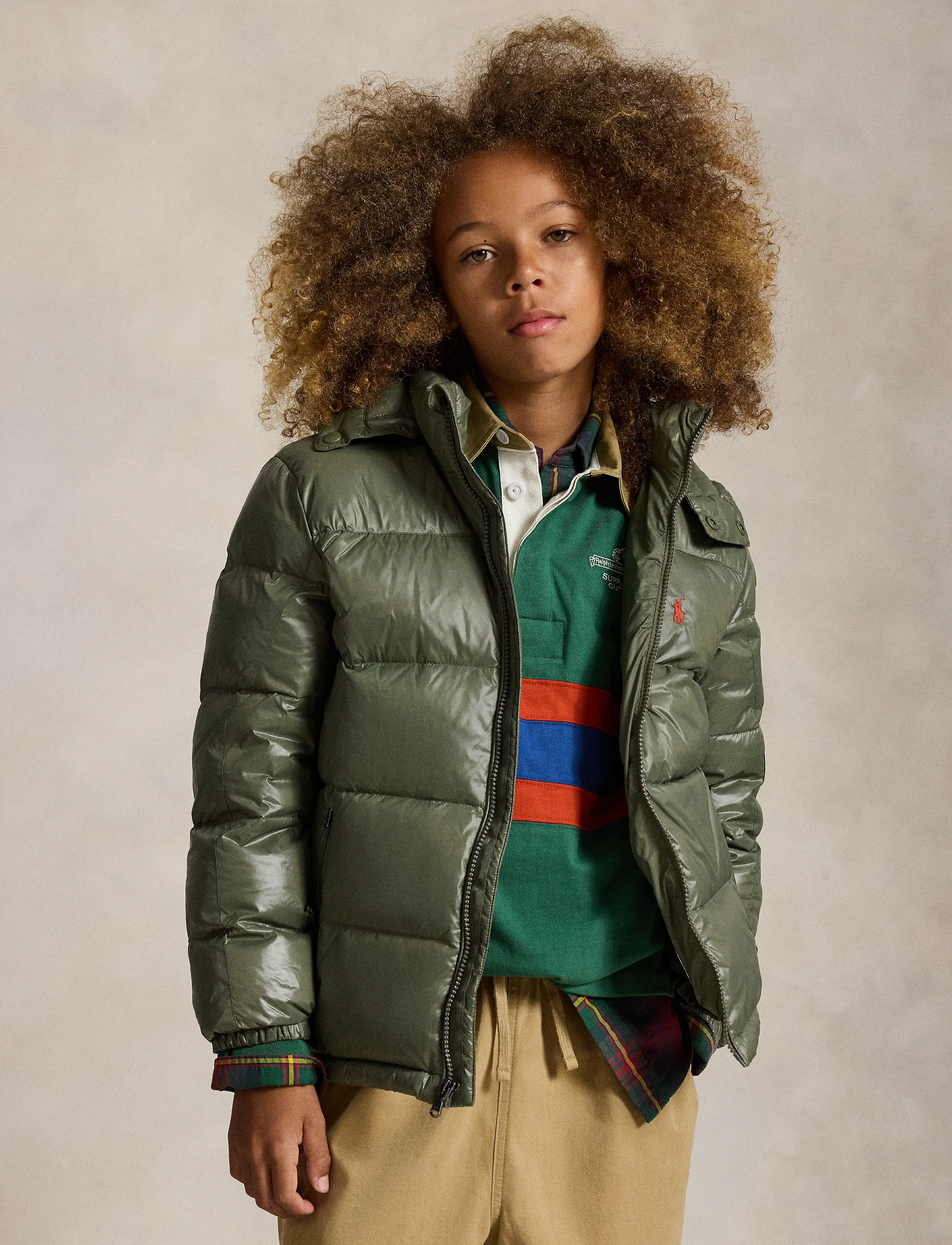 Ralph Lauren Kids The Gorham Glossed Down Jacket - Polo Ralph Lauren - CRUISE OLIVE / khaki/green
