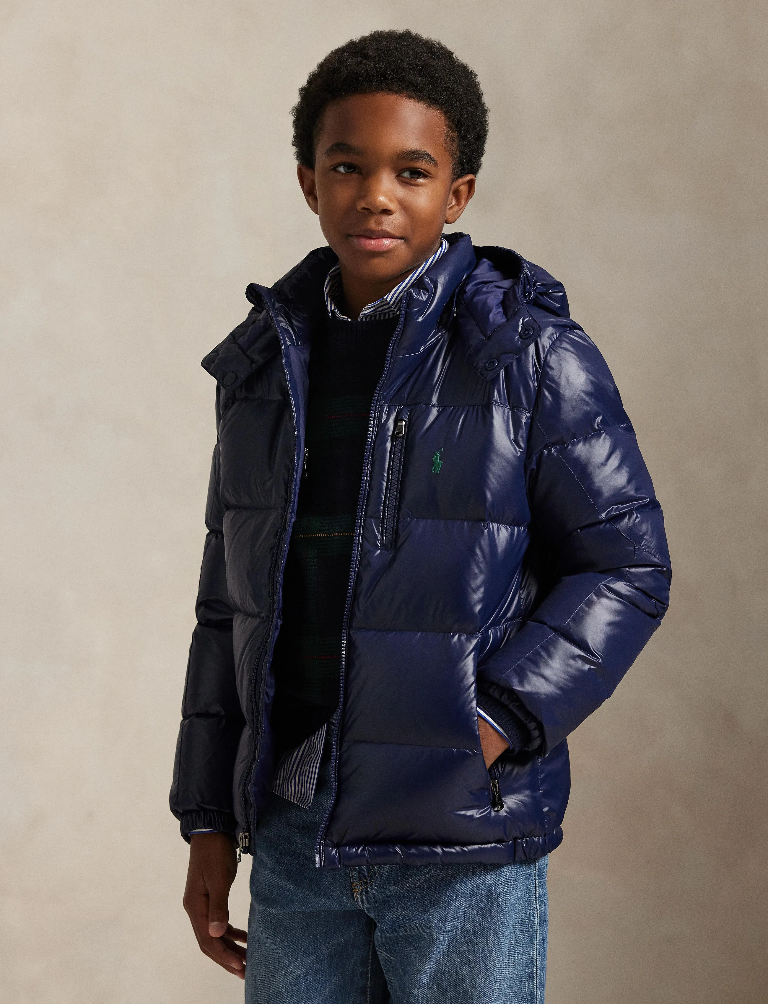 Ralph Lauren Kids Glossed Down Hooded Jacket - Polo Ralph Lauren - REFINED NAVY / navy