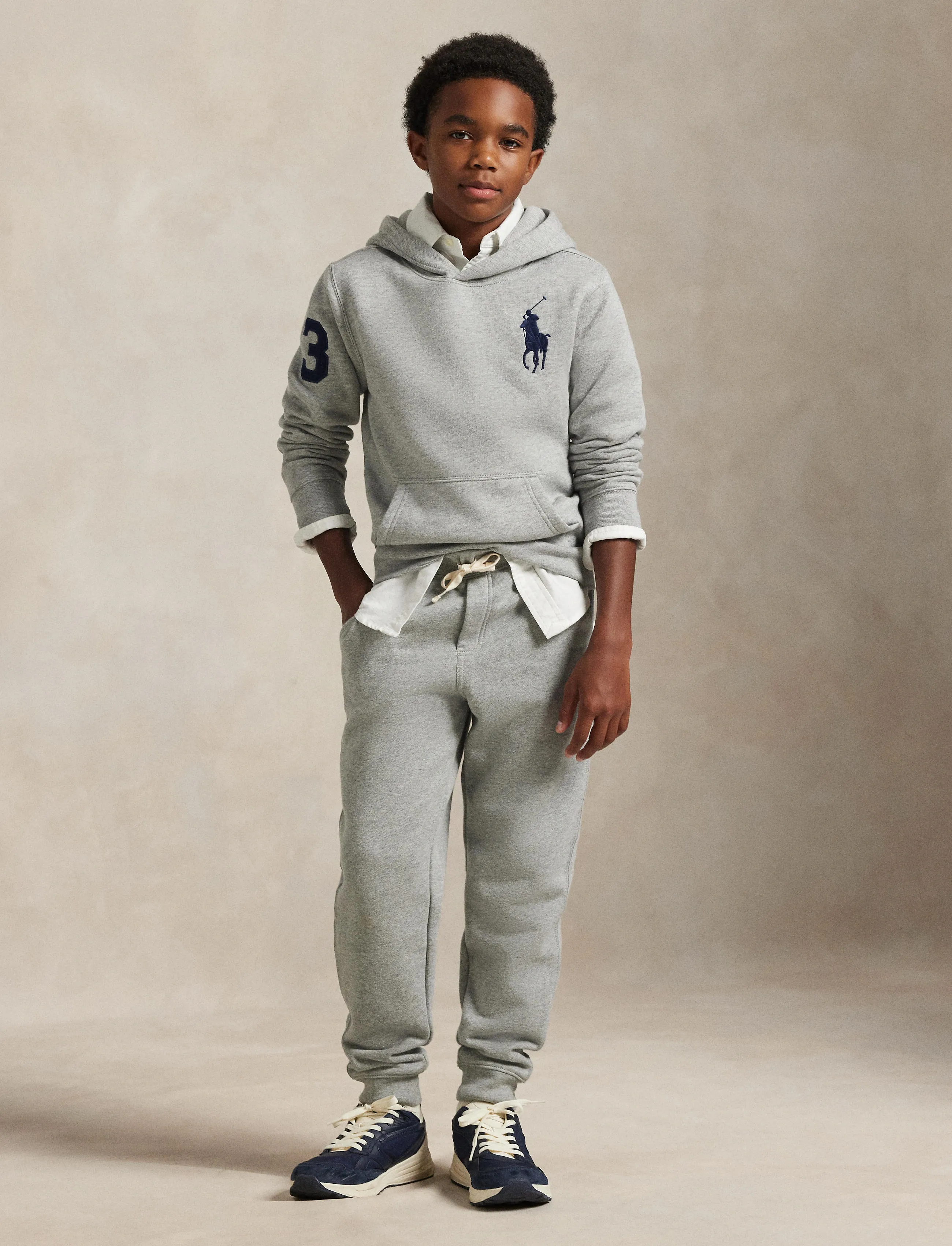 Ralph Lauren Kids - SEASONAL FLEECE-KNT-SWEATSHIRT - kapuzenpullover - andover heather/c - 4