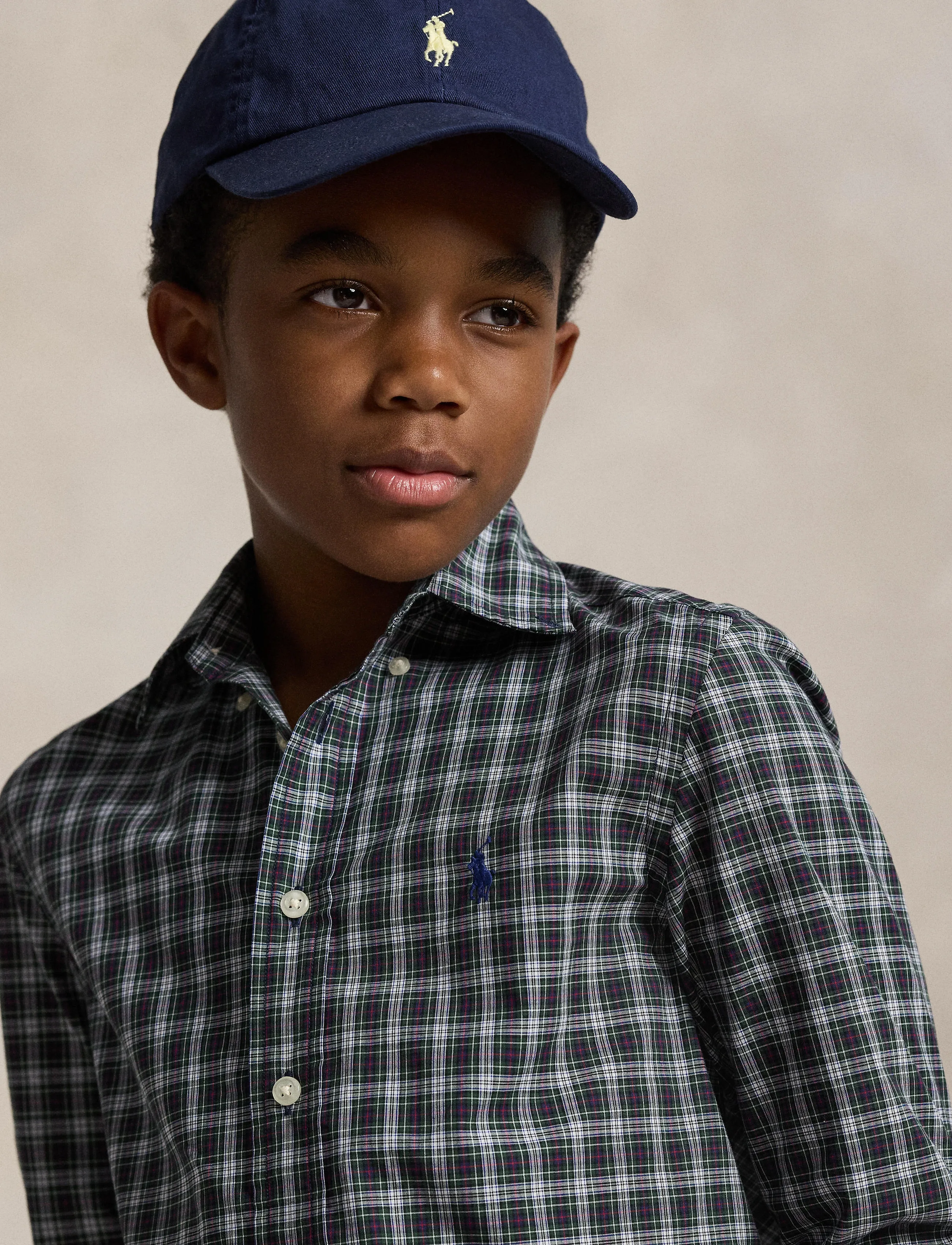 Ralph Lauren Kids - Plaid Cotton Poplin Shirt - #b6924 green whit - 2