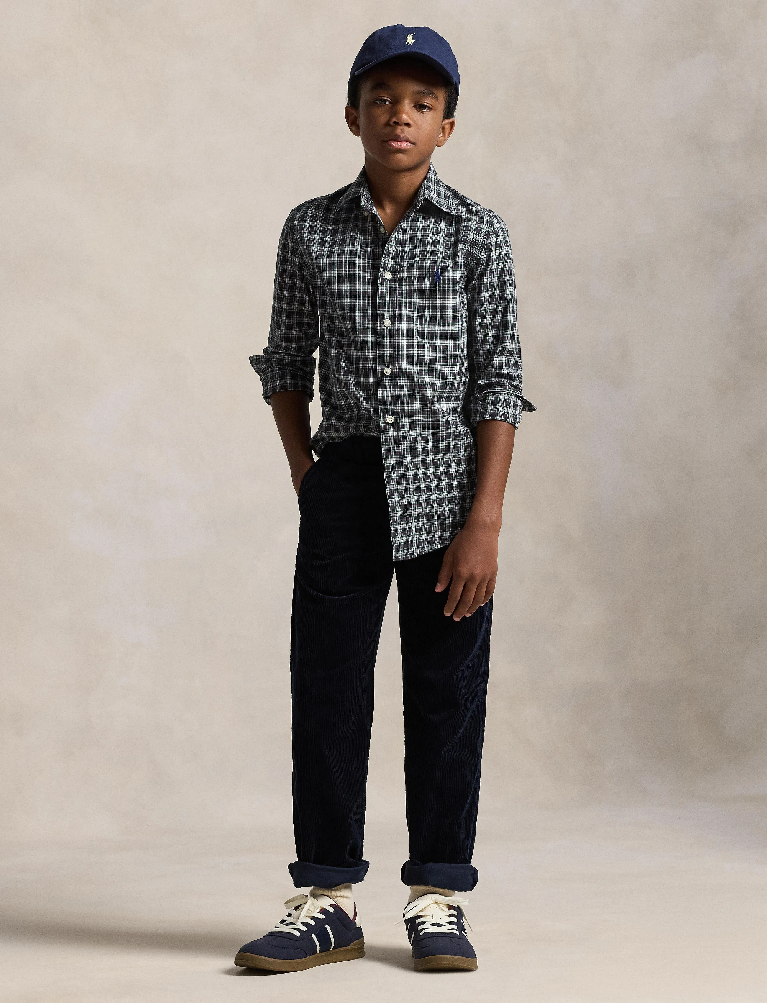 Ralph Lauren Kids - Plaid Cotton Poplin Shirt - #b6924 green whit - 4