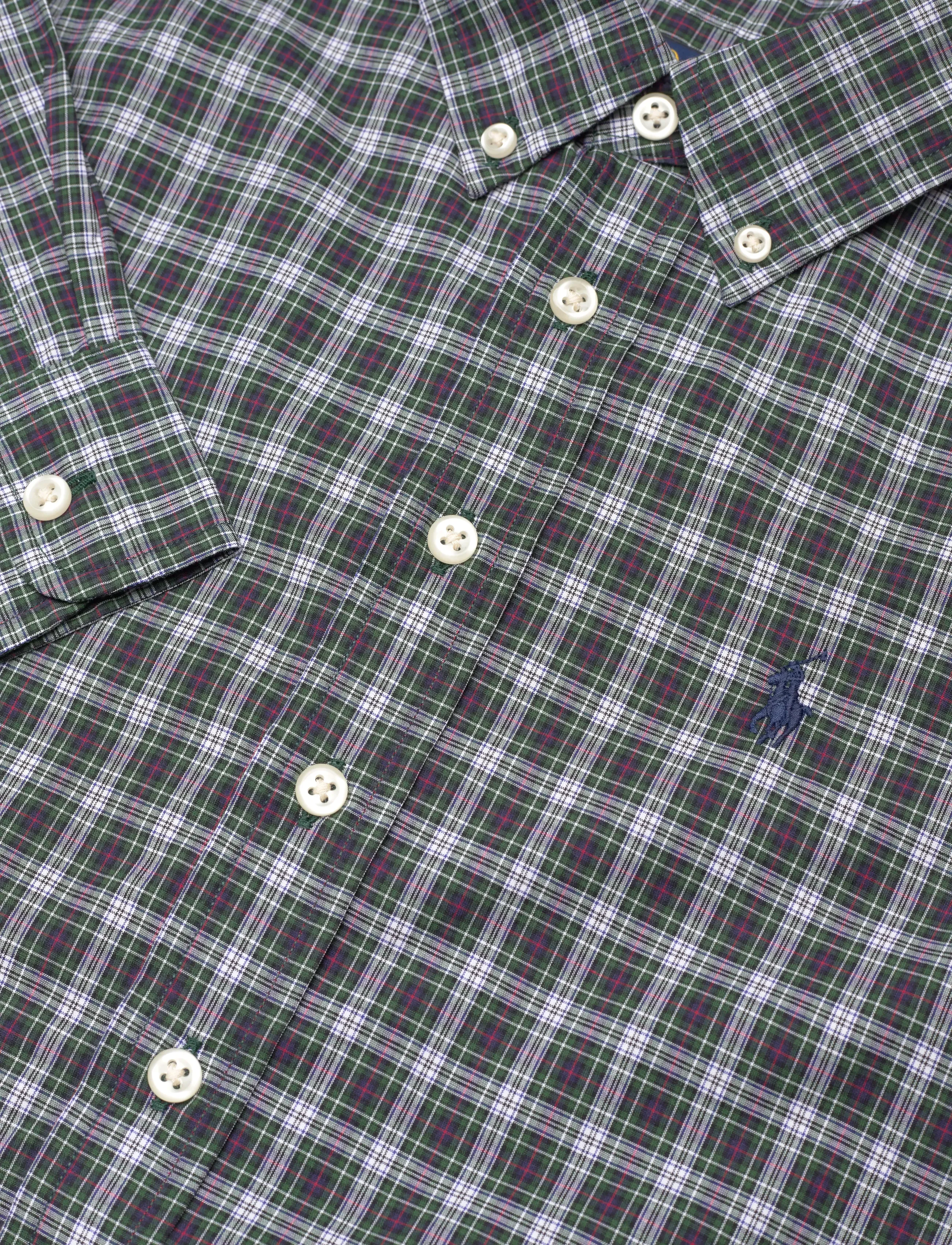 Ralph Lauren Kids - Plaid Cotton Poplin Shirt - #b6924 green whit - 5