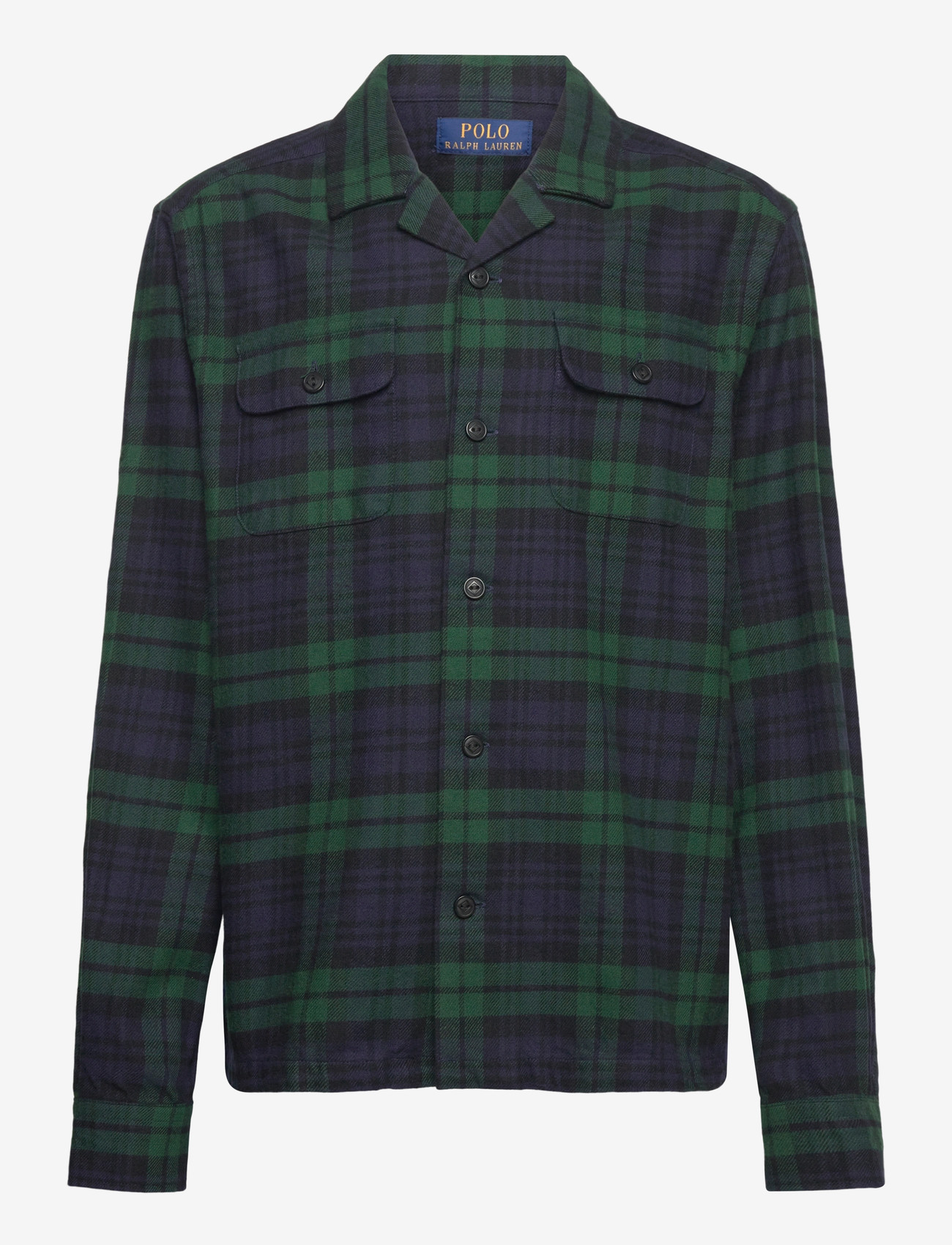 Ralph Lauren Kids - Plaid Cotton Flannel Camp Shirt - krekli ar garām piedurknēm - #b6967 navy green - 0