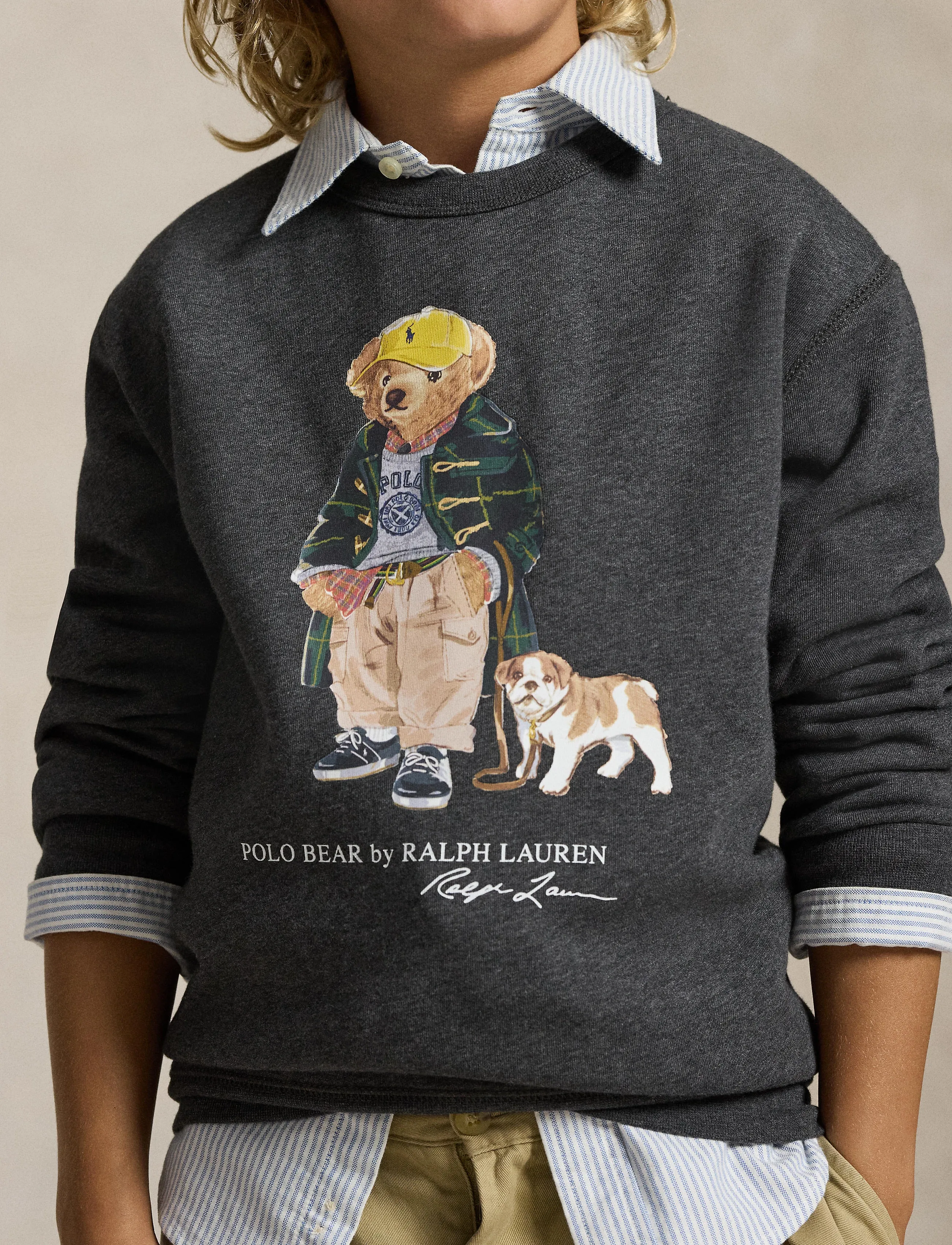 Ralph Lauren Kids - Polo Bear Heathered Fleece Sweatshirt - fa25 bear windsor - 3
