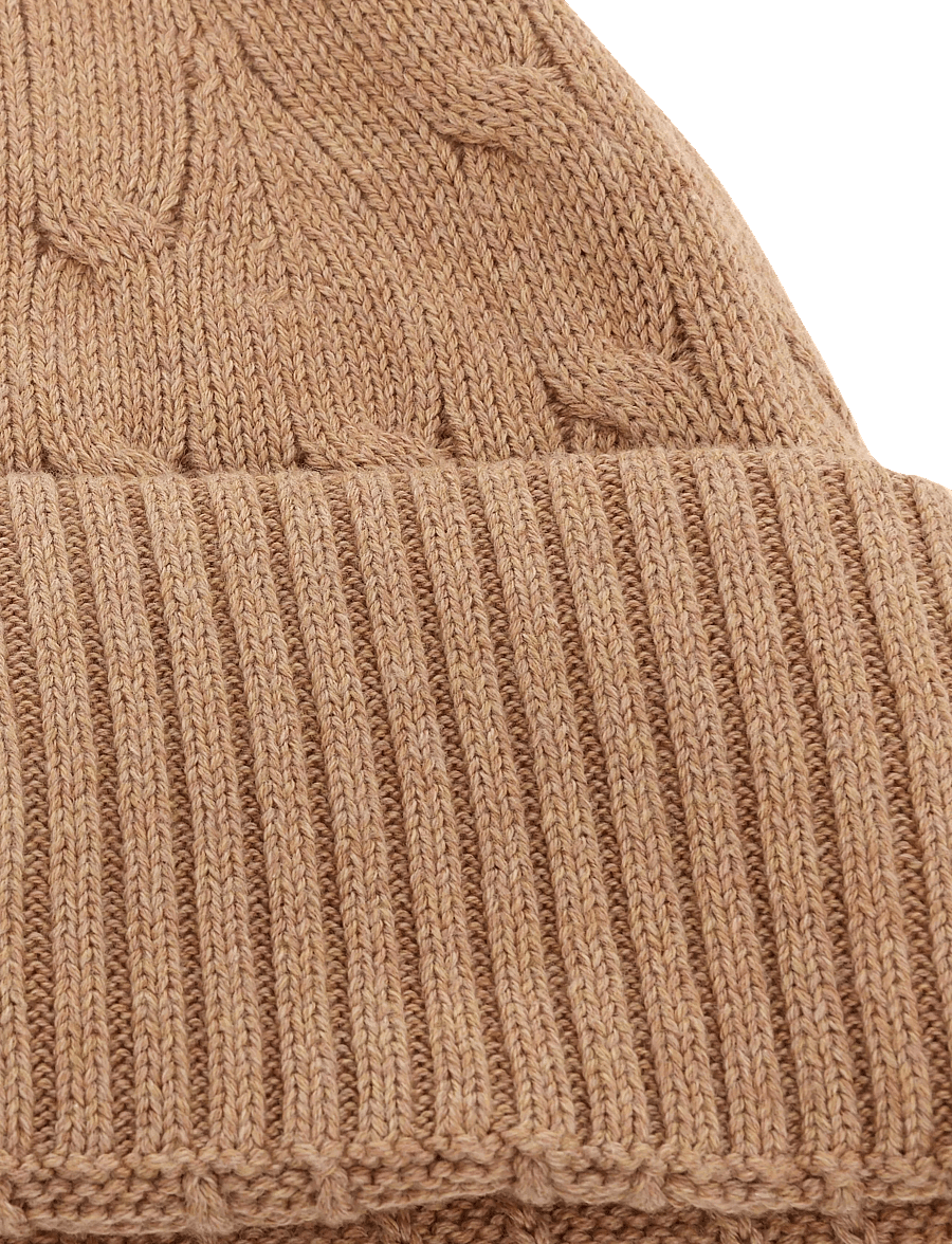Ralph Lauren Kids - 20/2 COTTON-SWTR-HAT - vintermössor - camel hthr/c8520 - 2