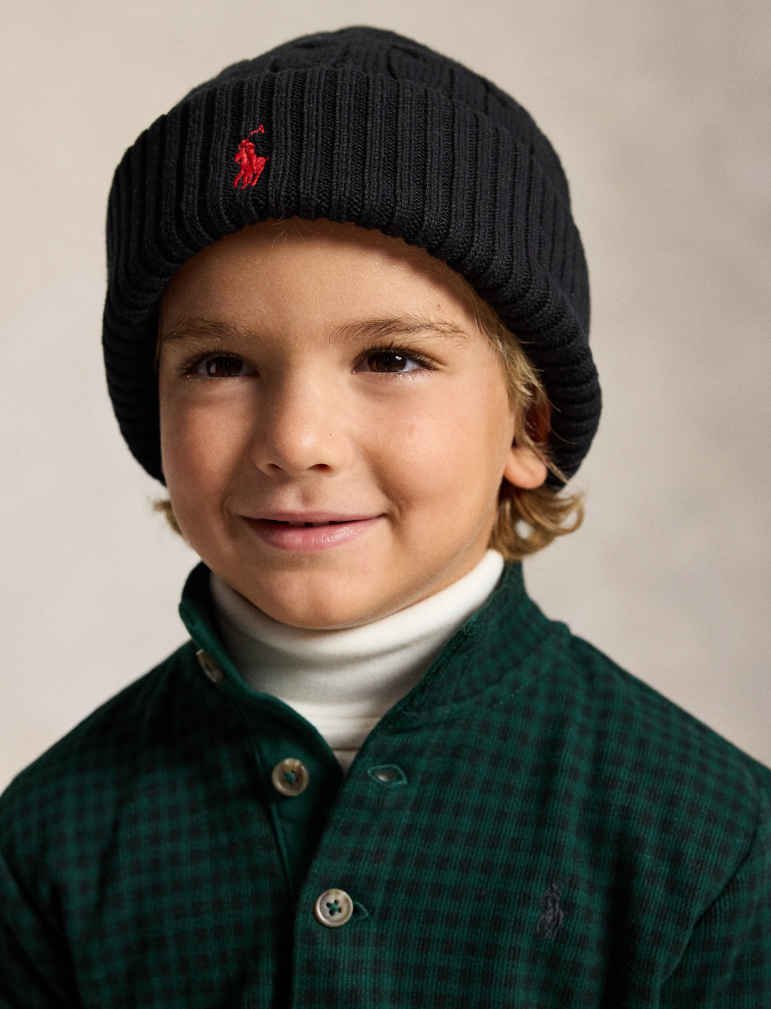 Ralph Lauren Kids - Cable-Knit Cotton Hat - vinterhuer - polo black/c3807 - 2