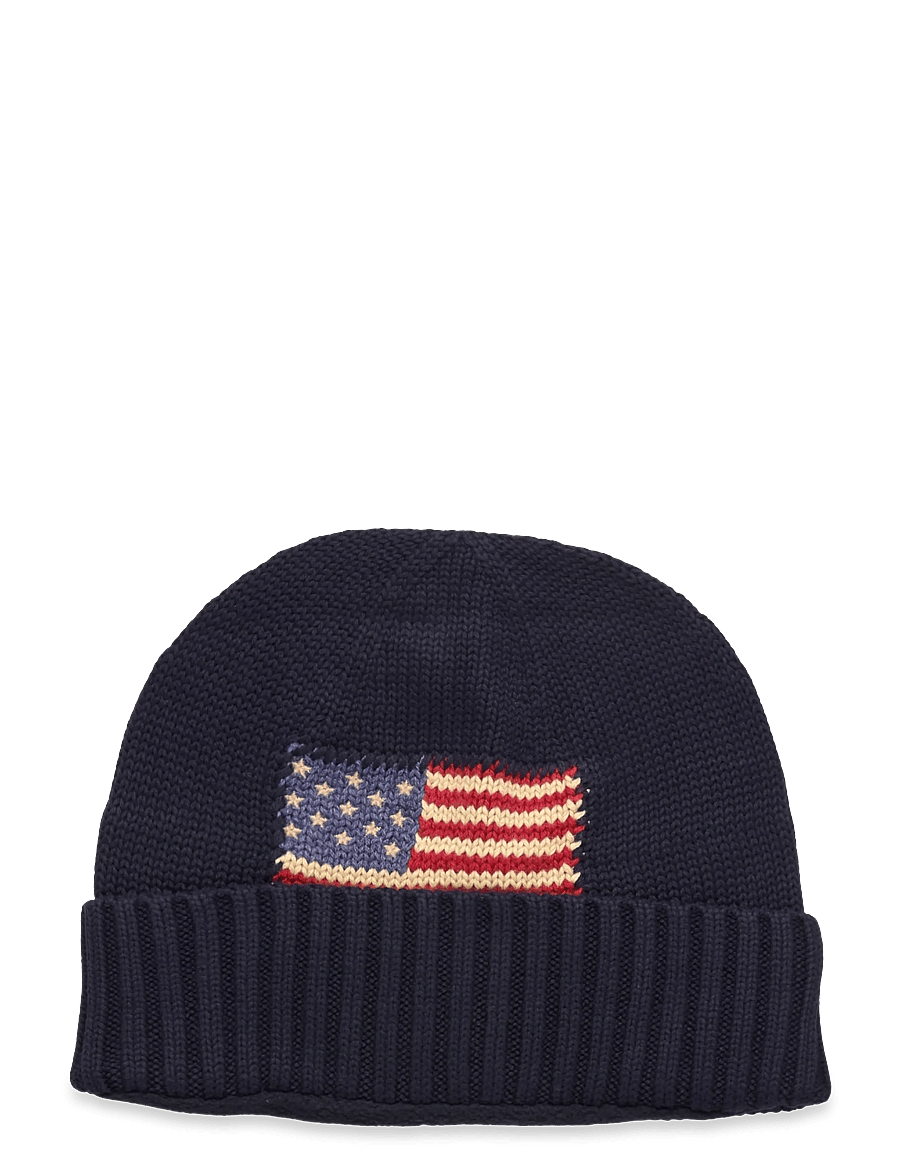 Ralph Lauren Kids - Combed Cotton Flag Hat - vinterhuer - hunter navy - 0