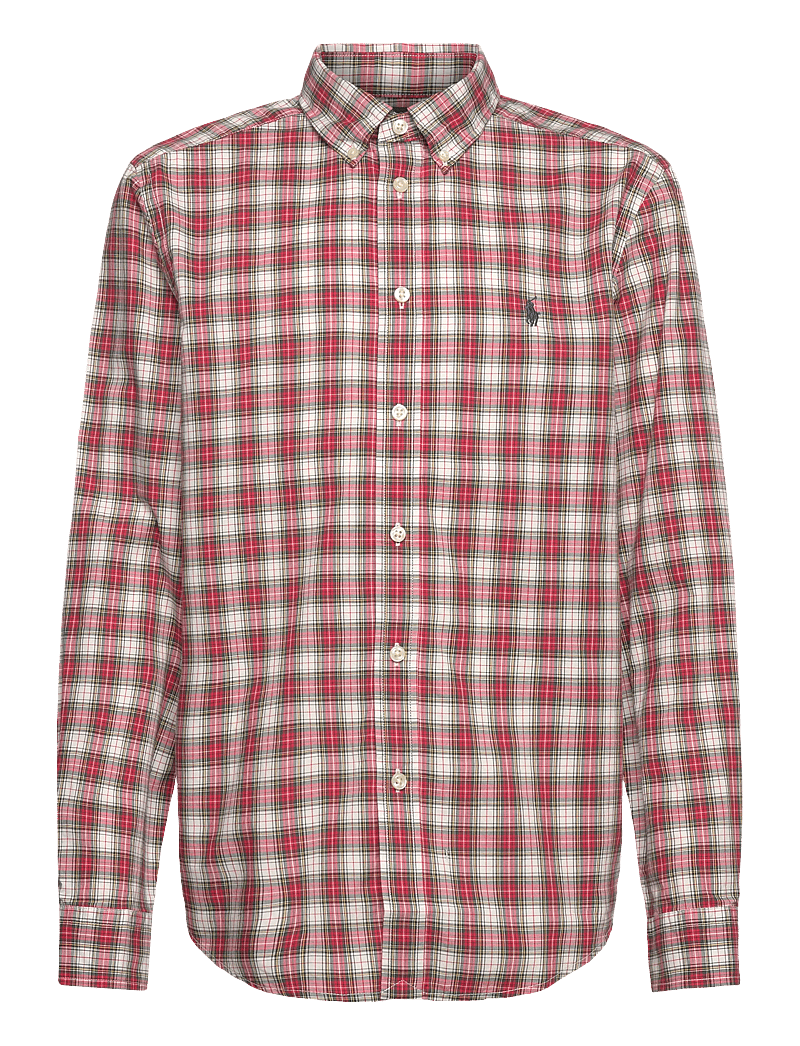Ralph Lauren Kids - Plaid Cotton Poplin Shirt - pikkade varrukatega särgid - #187 cream red mu - 0