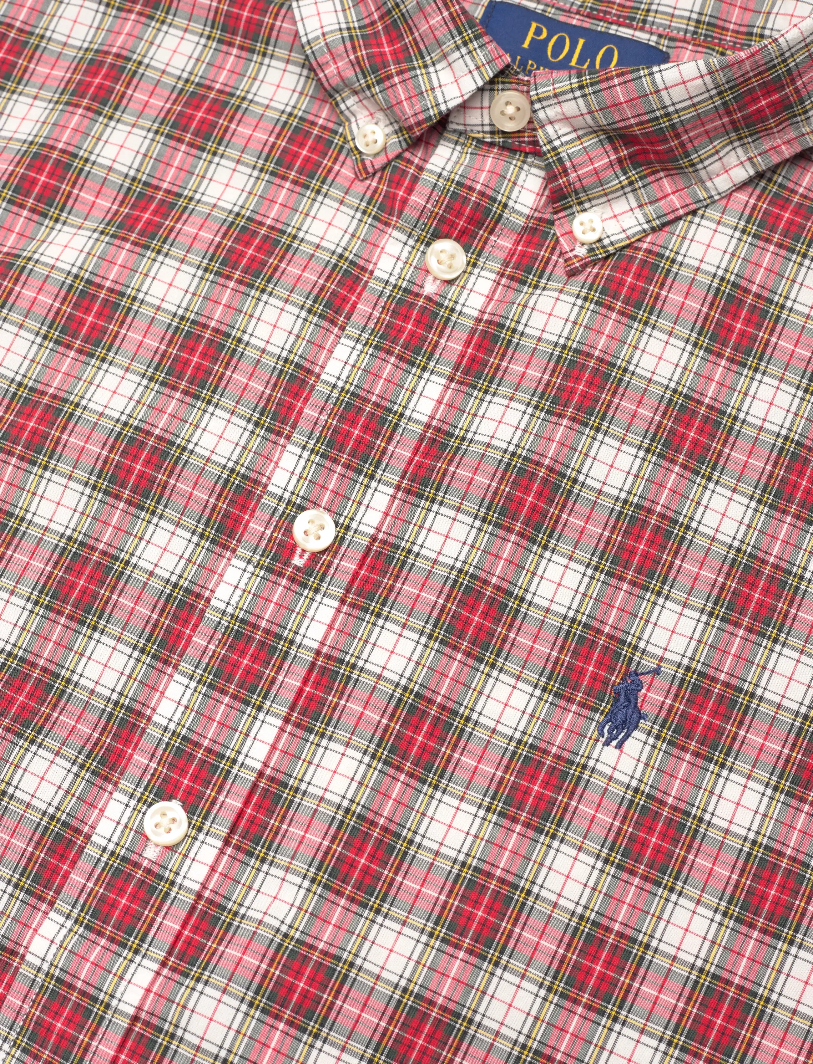 Ralph Lauren Kids - Plaid Cotton Poplin Shirt - #187 cream red mu - 5