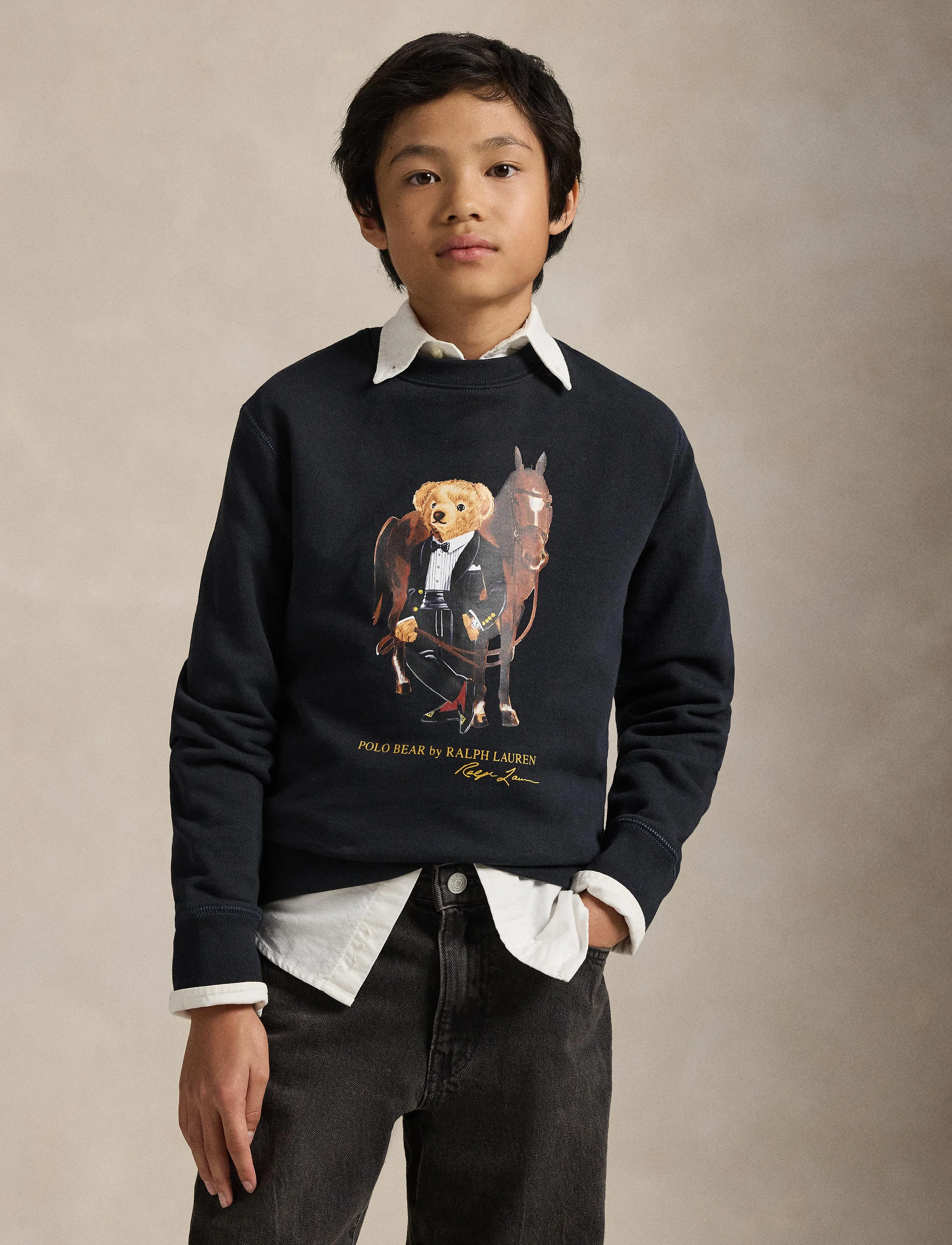 Ralph Lauren Kids - Lunar New Year Polo Bear Sweatshirt - sweatshirts - polo black - 3