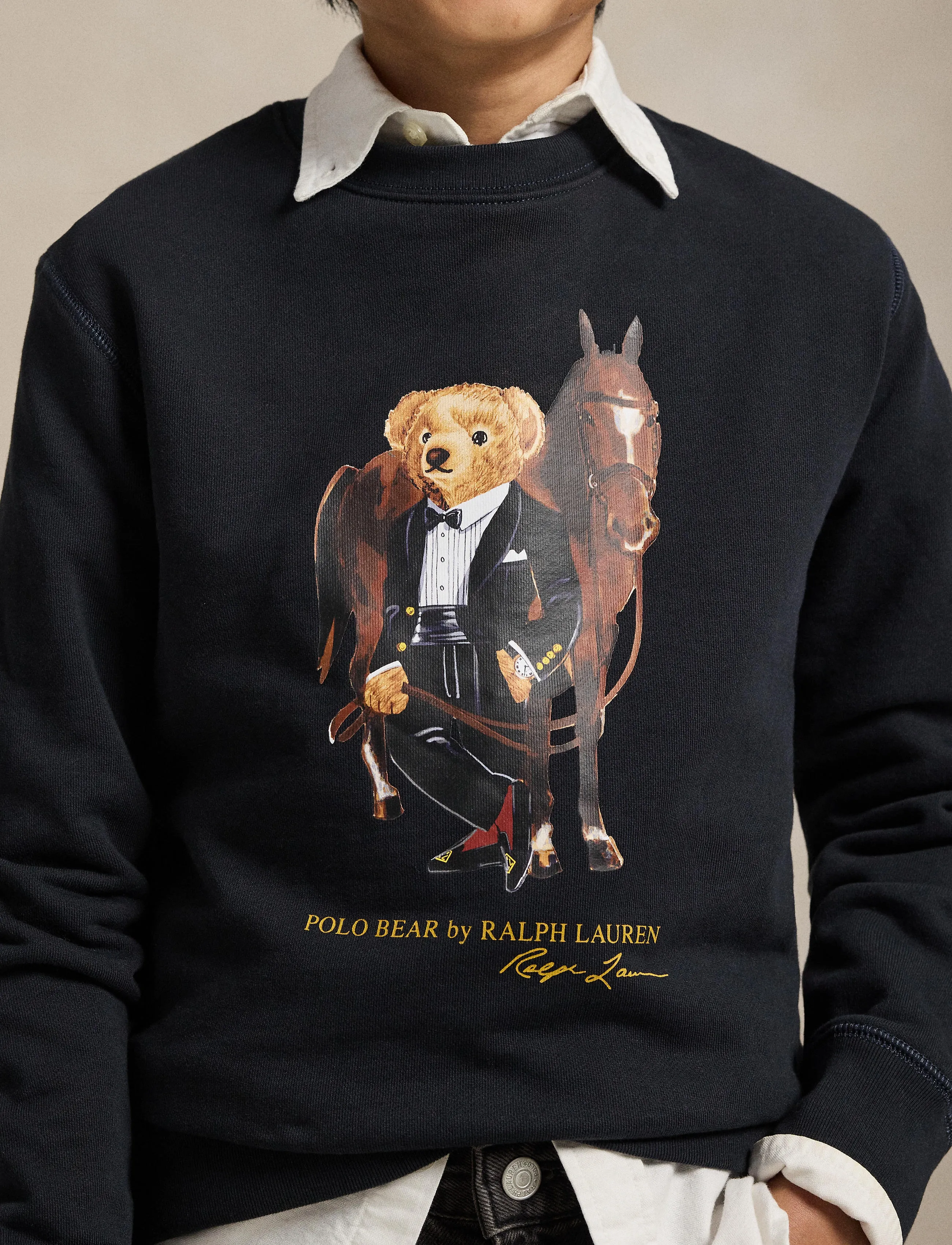 Ralph Lauren Kids - Lunar New Year Polo Bear Sweatshirt - sweatshirts - polo black - 4