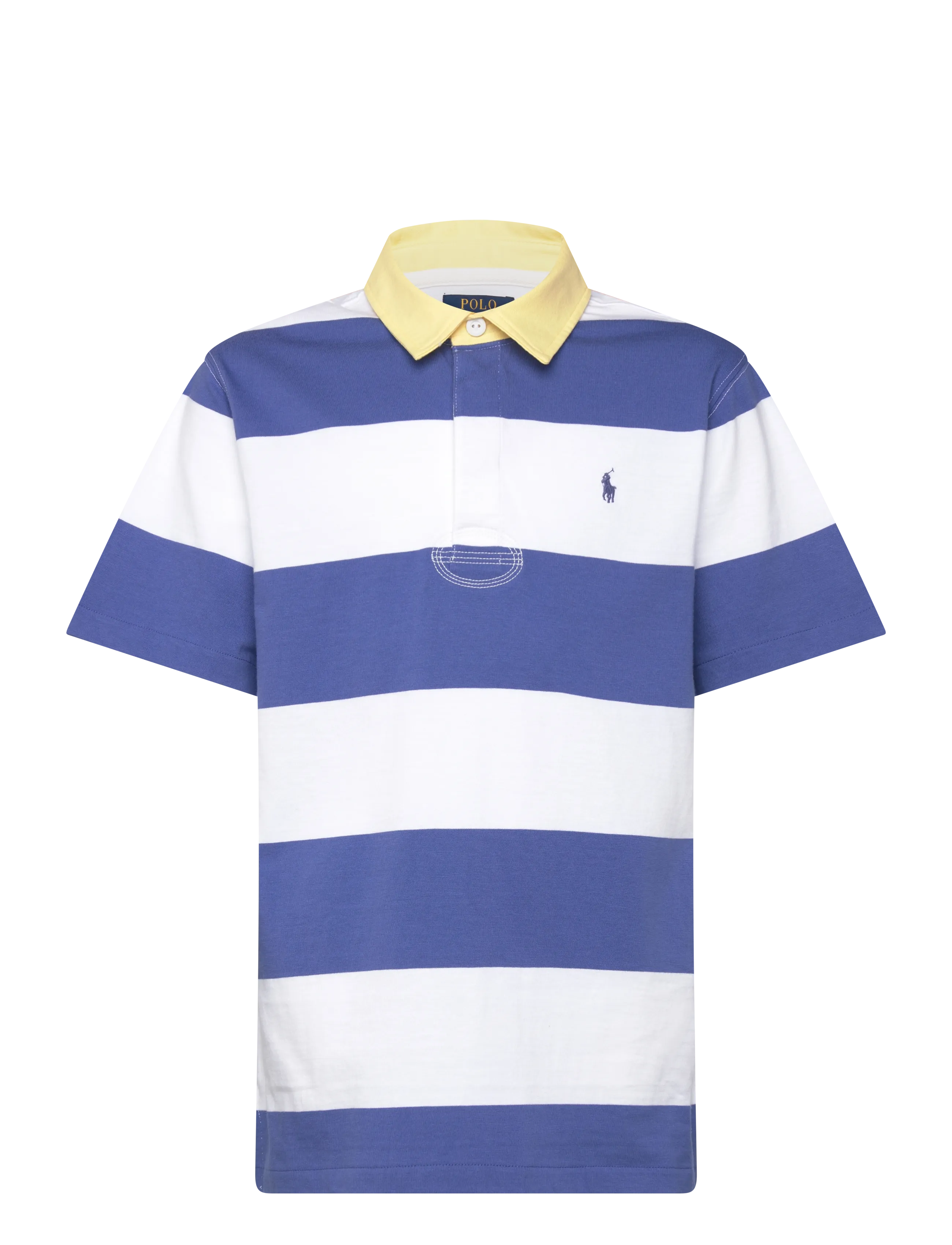 Ralph Lauren Kids Striped Cotton Short-Sleeve Rugby Shirt, Børn, Stribet Kortærmet Rugby Shirt, Blå, Str: 138-149
