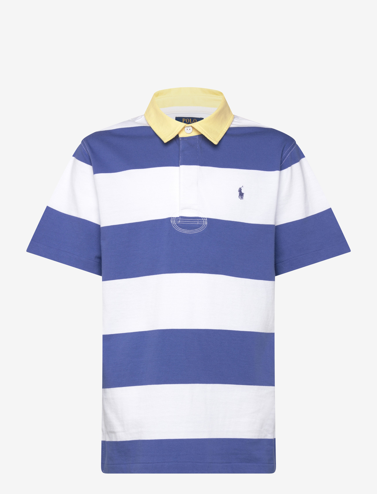 Ralph Lauren Kids - Striped Cotton Short-Sleeve Rugby Shirt - kortærmede poloer - liberty/white - 0