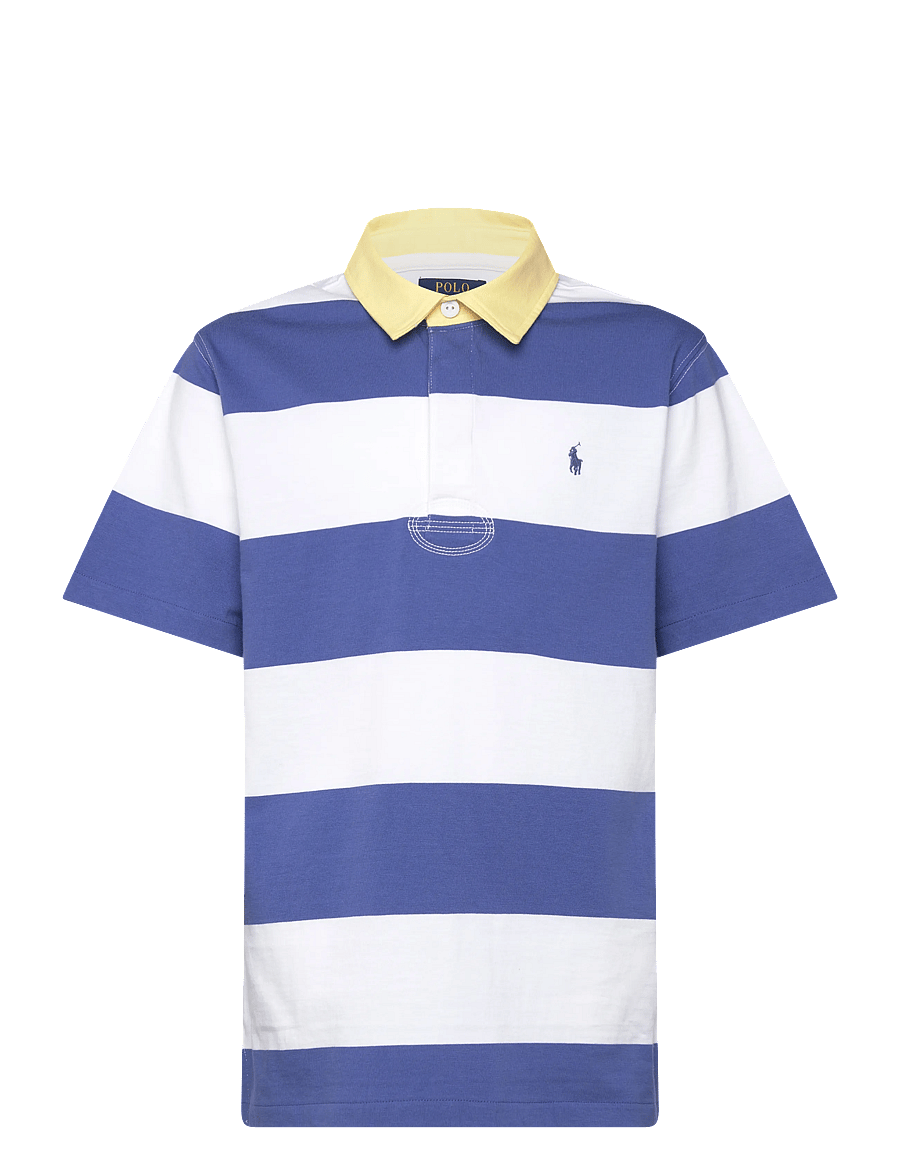 Ralph Lauren Kids - Striped Cotton Short-Sleeve Rugby Shirt - kurzärmelig - liberty/white - 0