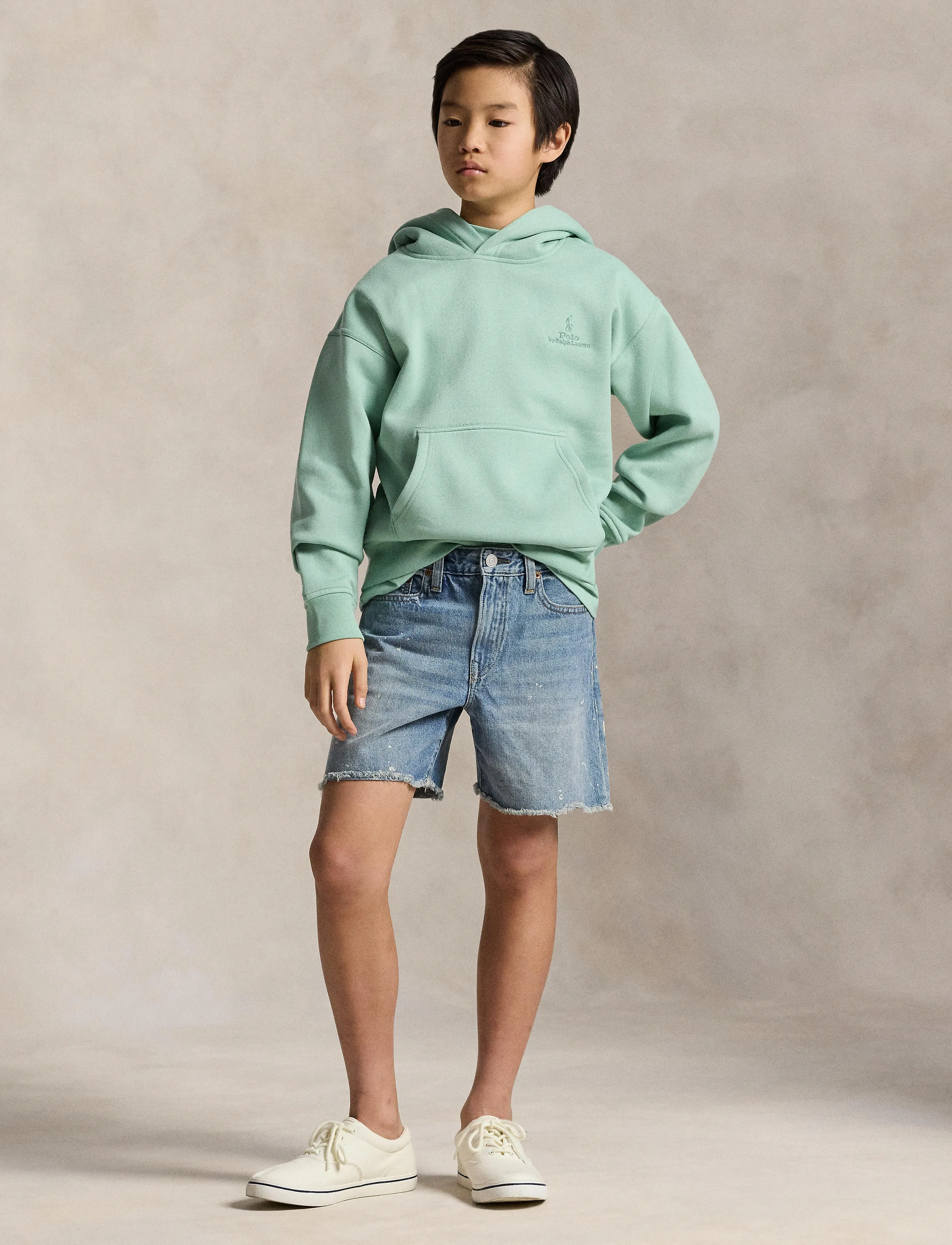 Ralph Lauren Kids Big Fit Logo Fleece Hoodie, 150-161, Sweatshirts & Hoodies, Grün - Kinder