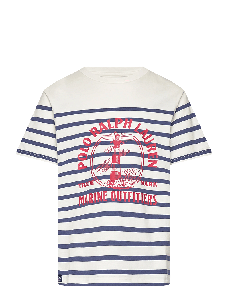 Ralph Lauren Kids - Graphic Cotton Jersey Tee - lühikeste varrukatega t-särgid - deckwash white/li - 0
