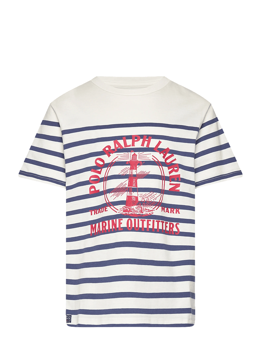 Ralph Lauren Kids - Graphic Cotton Jersey Tee - lyhythihaiset t-paidat - deckwash white/li - 1