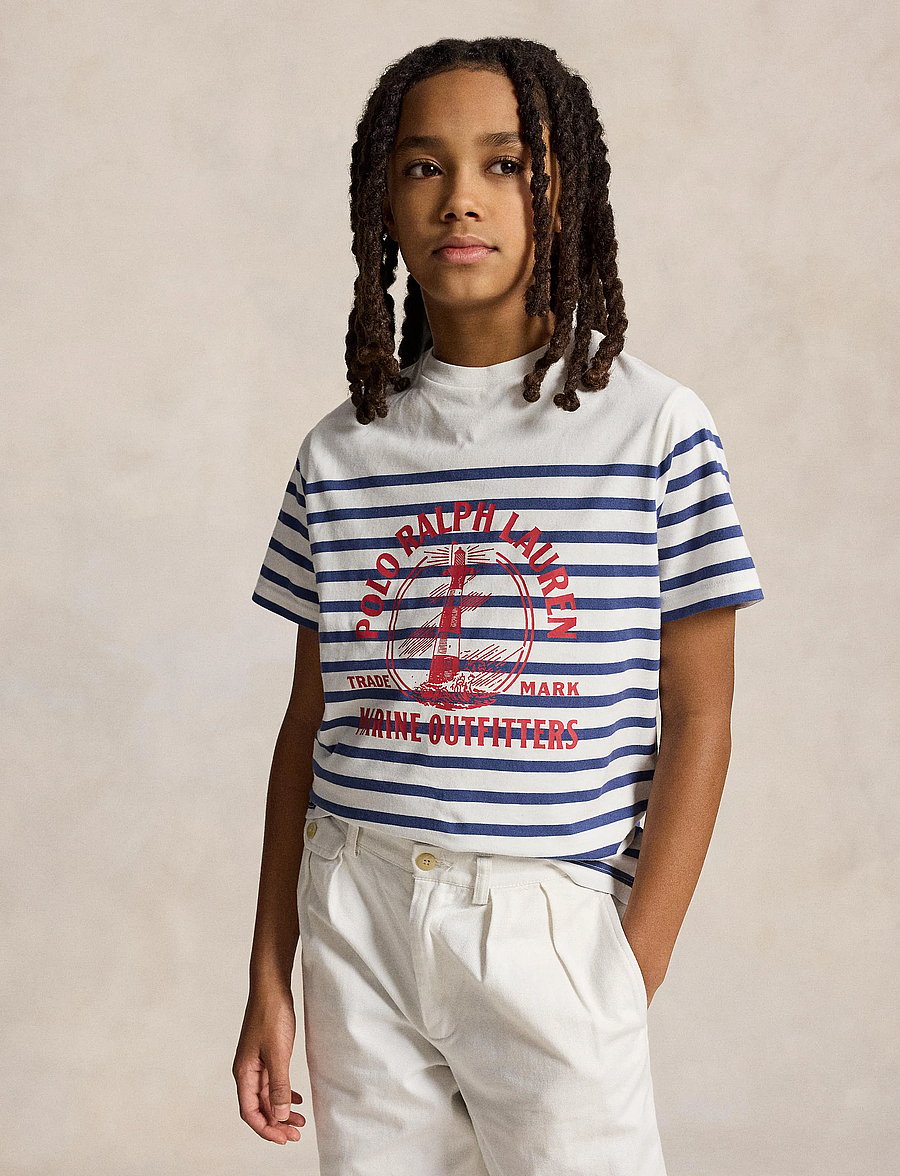 Ralph Lauren Kids - Graphic Cotton Jersey Tee - lyhythihaiset t-paidat - deckwash white/li - 3