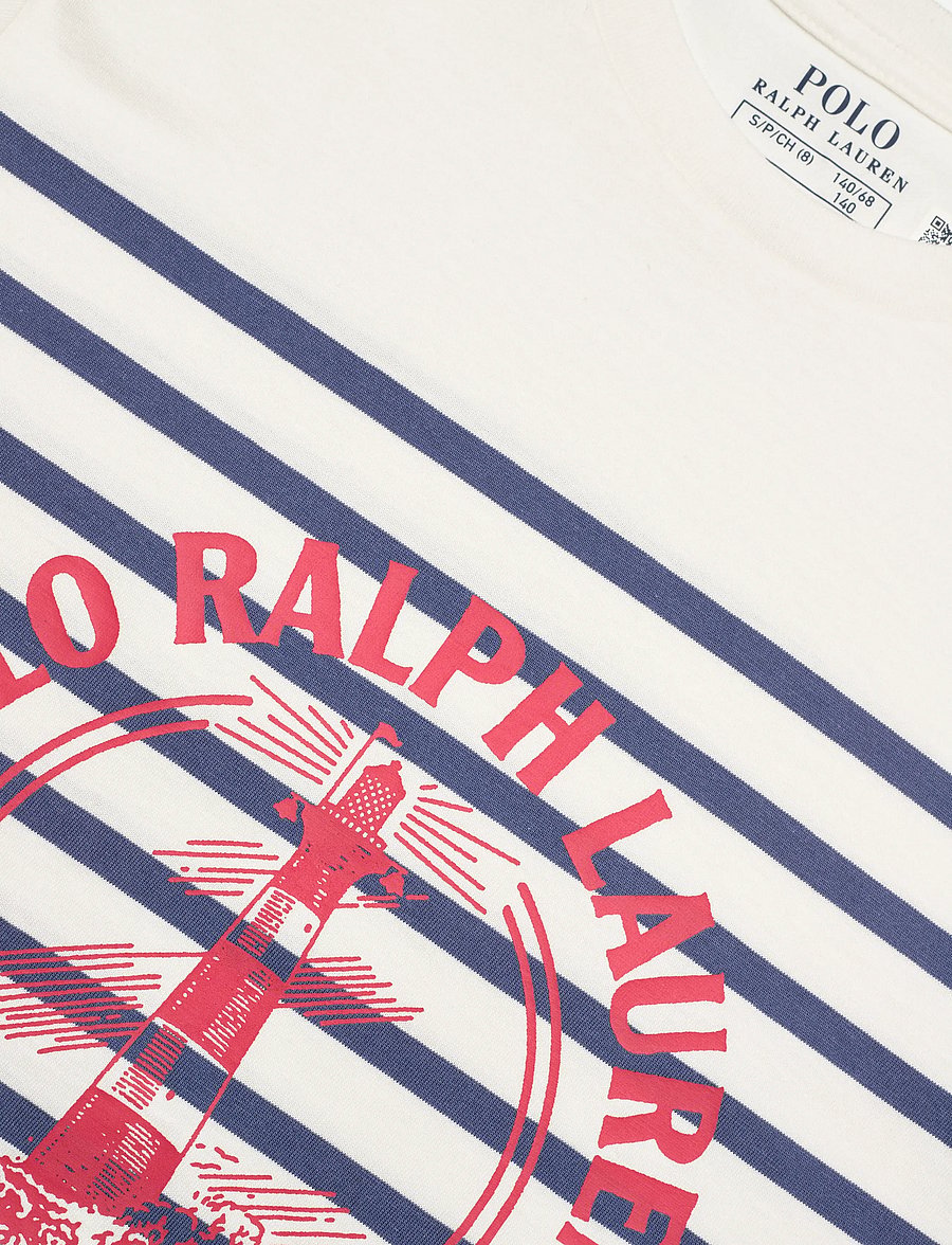 Ralph Lauren Kids - Graphic Cotton Jersey Tee - lyhythihaiset t-paidat - deckwash white/li - 5