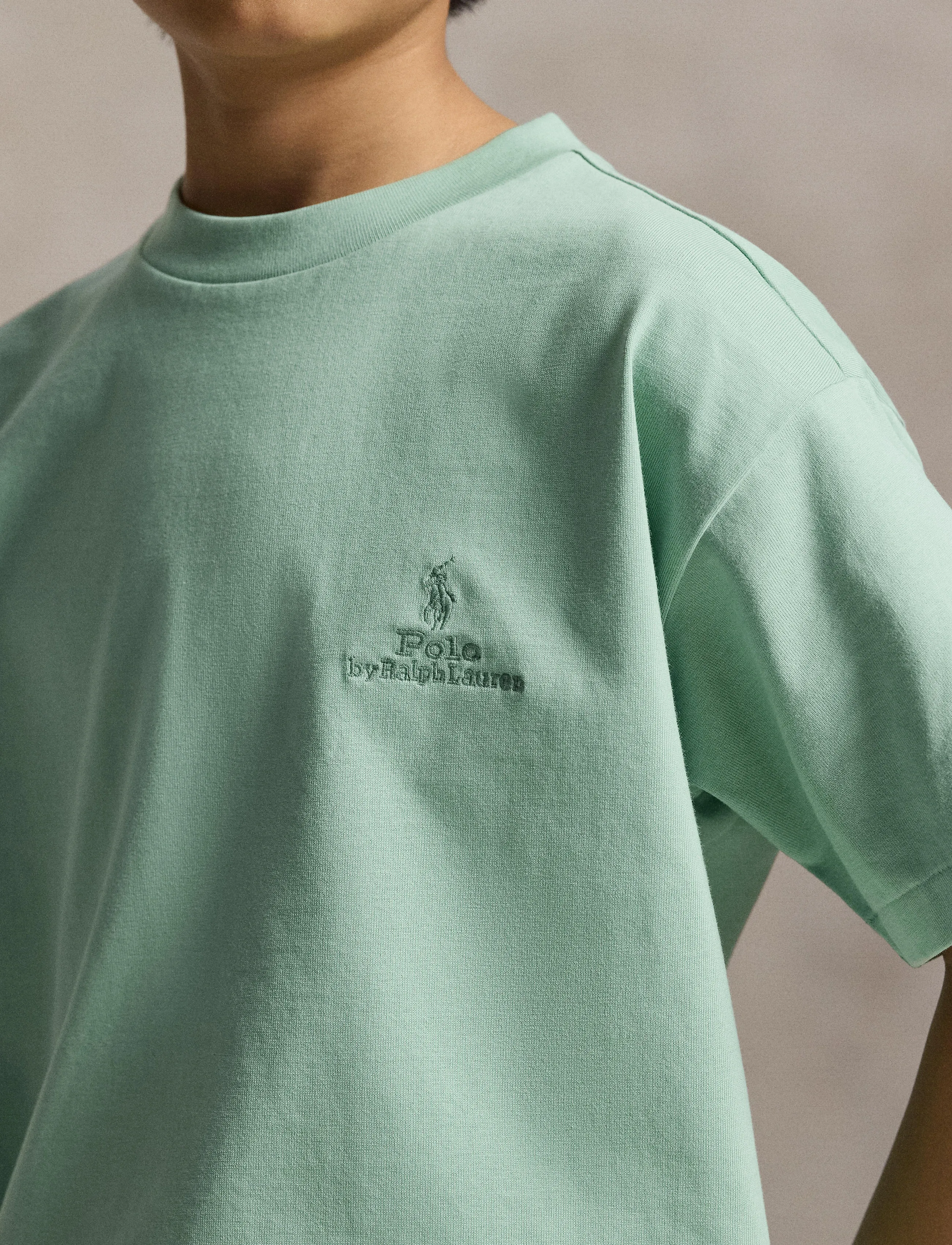 Ralph Lauren Kids - Big Fit Cotton Jersey Tee - kortærmede t-shirts - celadon - 4