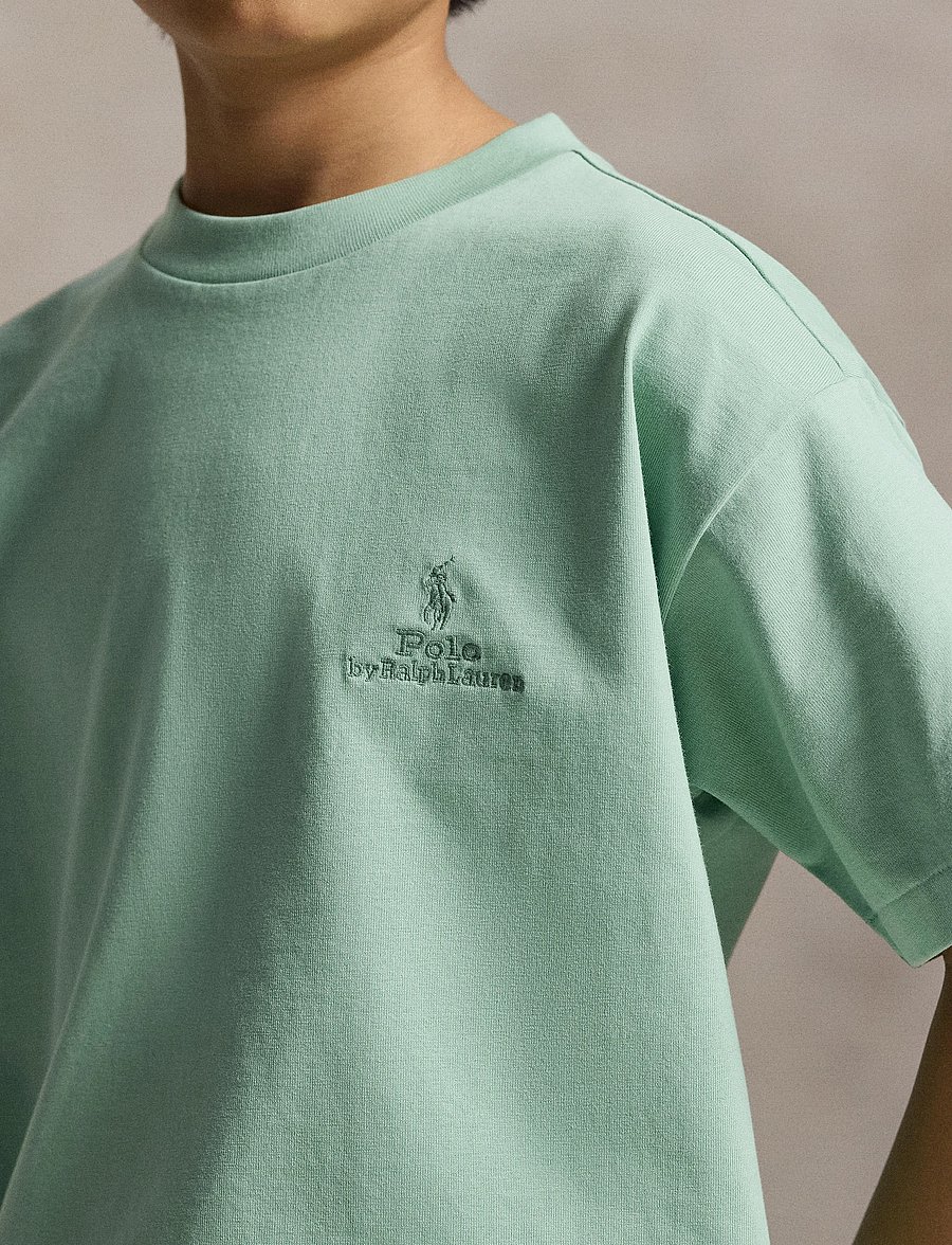 Ralph Lauren Kids - Big Fit Cotton Jersey Tee - short-sleeved t-shirts - celadon - 4
