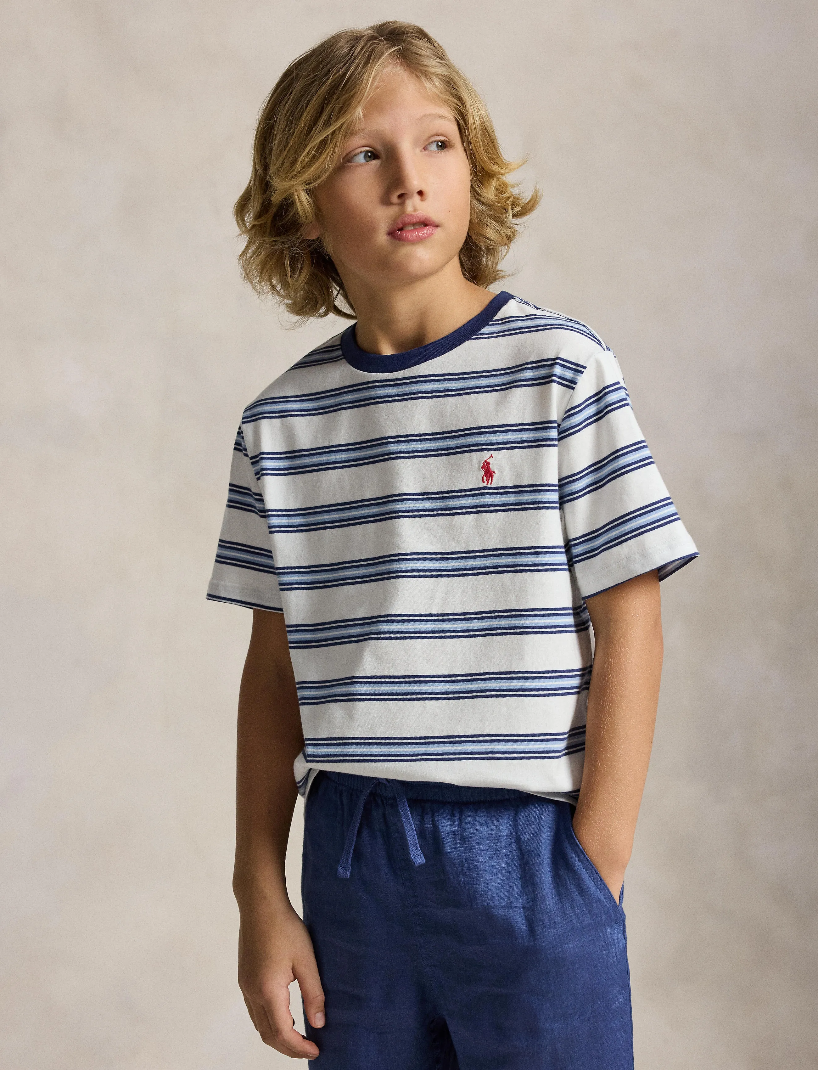 Ralph Lauren Kids - 26/1 JERSEY-KNT-T-SHIRT - deckwash white mu - 3