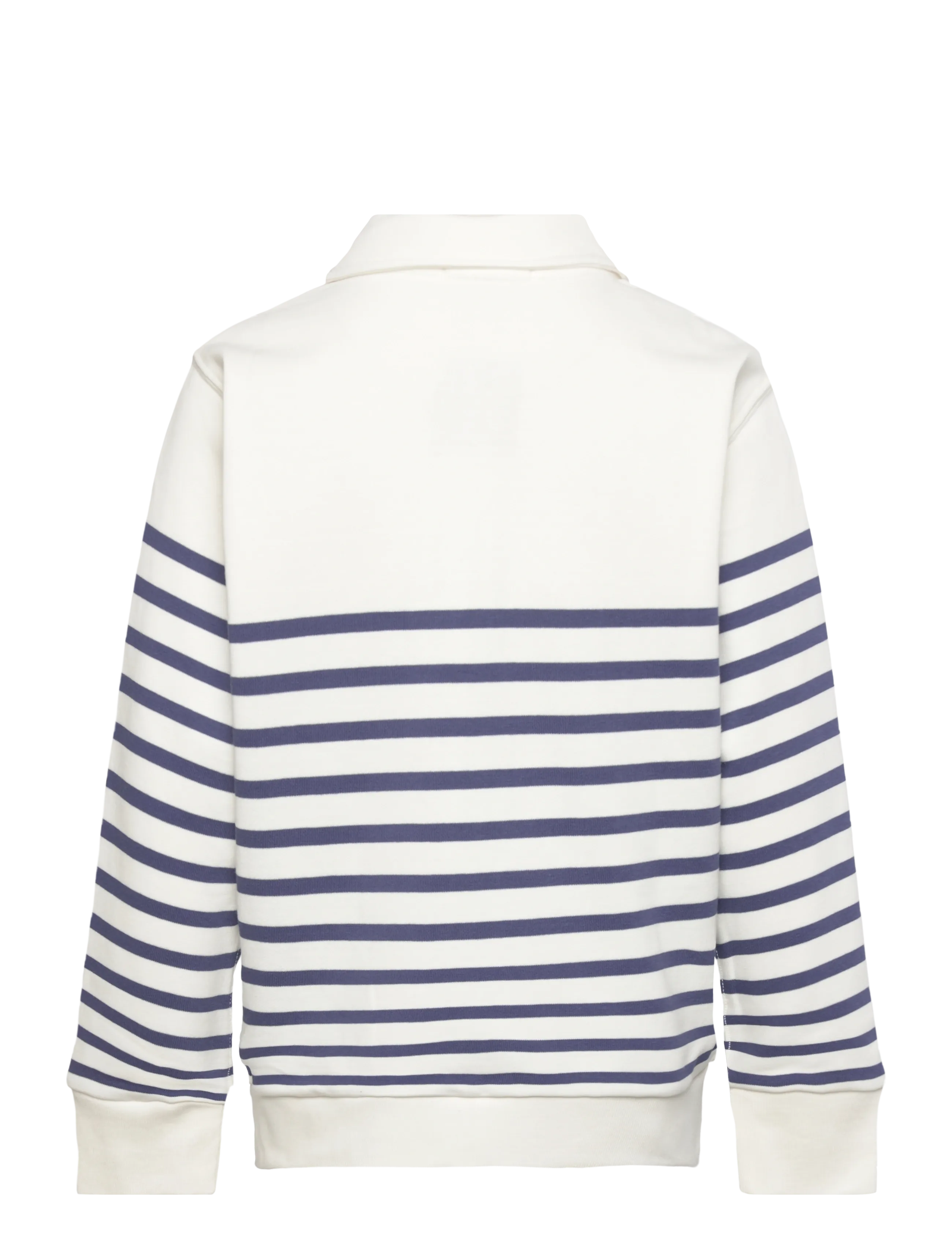 Ralph Lauren Kids - Striped French Terry Quarter-Zip Sweater - polos à manches longues - deckwash white/li - 2