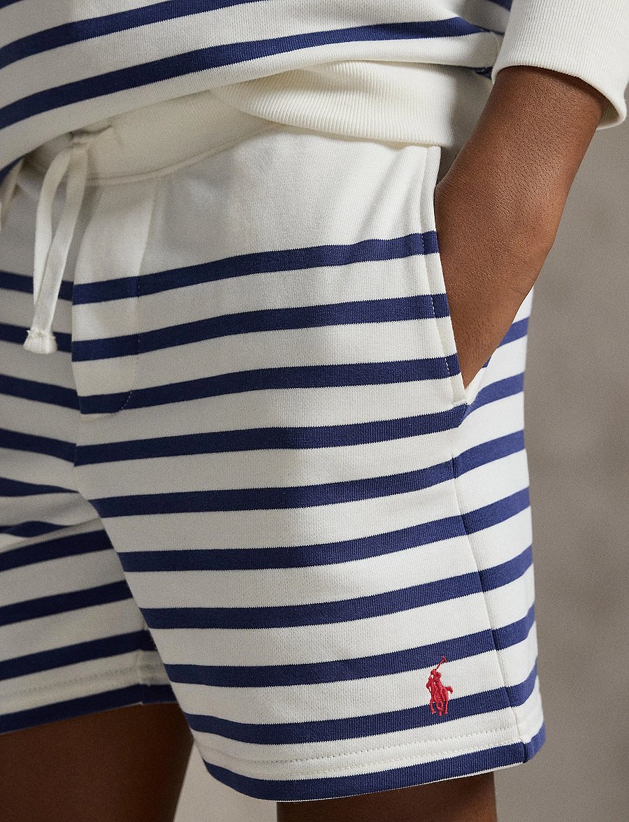 Ralph Lauren Kids - Striped French Terry Short - sweatshorts - deckwash white/li - 4