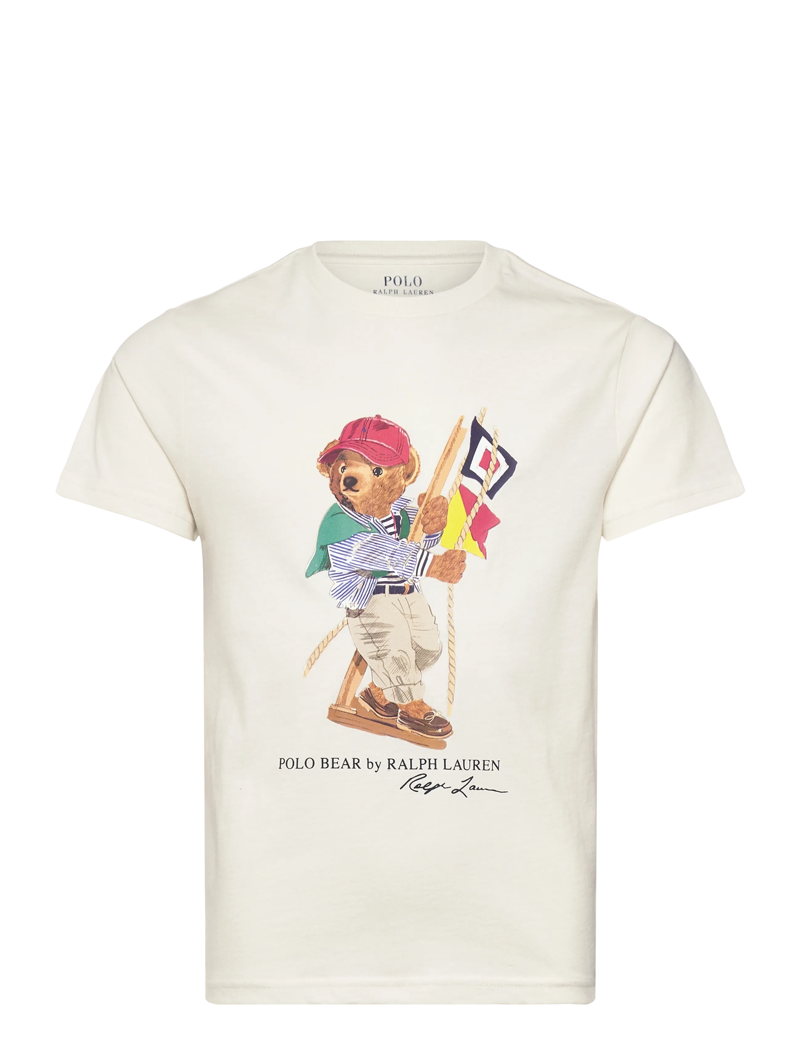 Ralph Lauren Kids 26/1 JERSEY-KNT-T-SHIRT - Nyheder - SP26 BEAR DECKWAS / cream