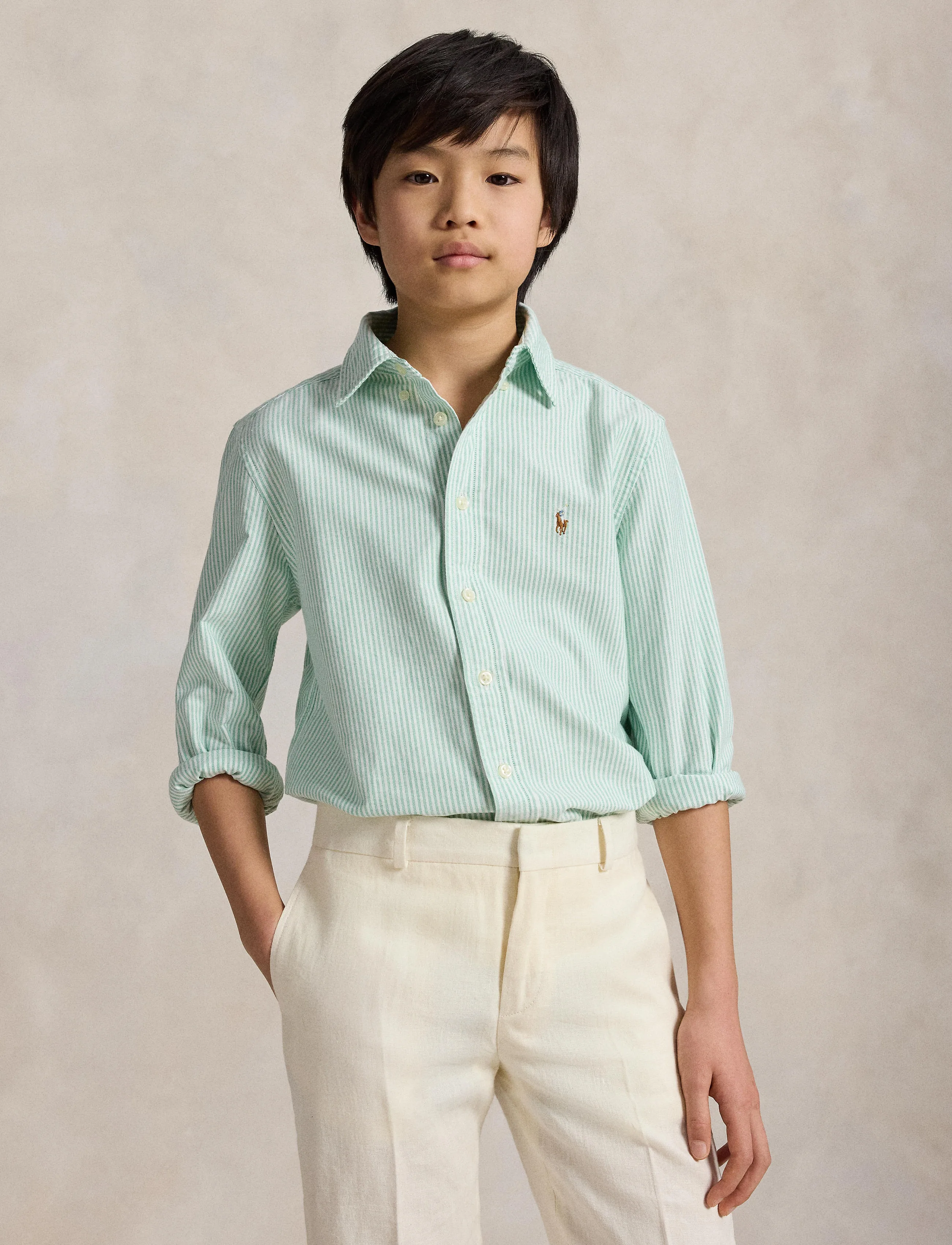 Ralph Lauren Kids - Classic Fit Striped Oxford Shirt - langærmede skjorter - #6636f summer eme - 3