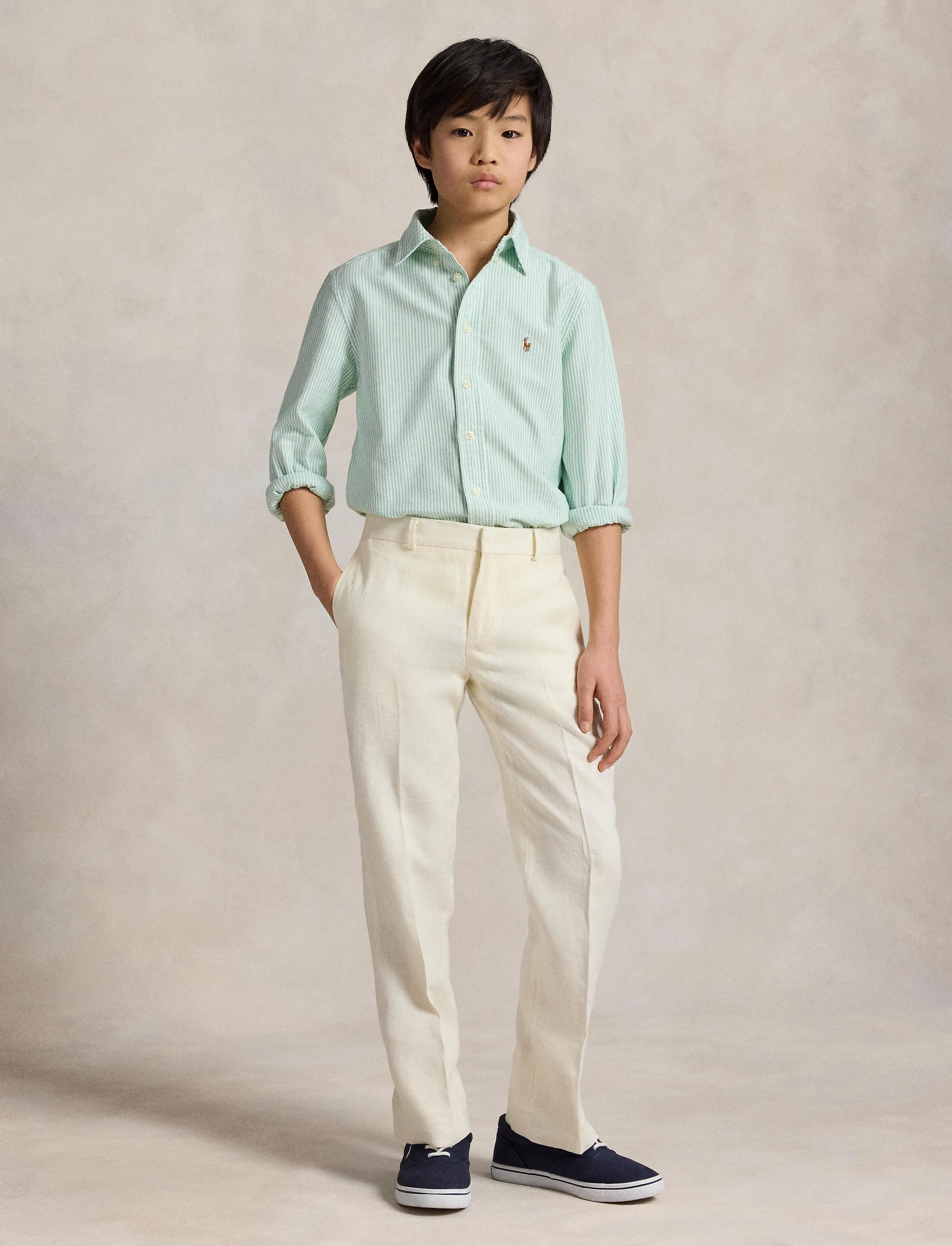Ralph Lauren Kids - Classic Fit Striped Oxford Shirt - langærmede skjorter - #6636f summer eme - 4
