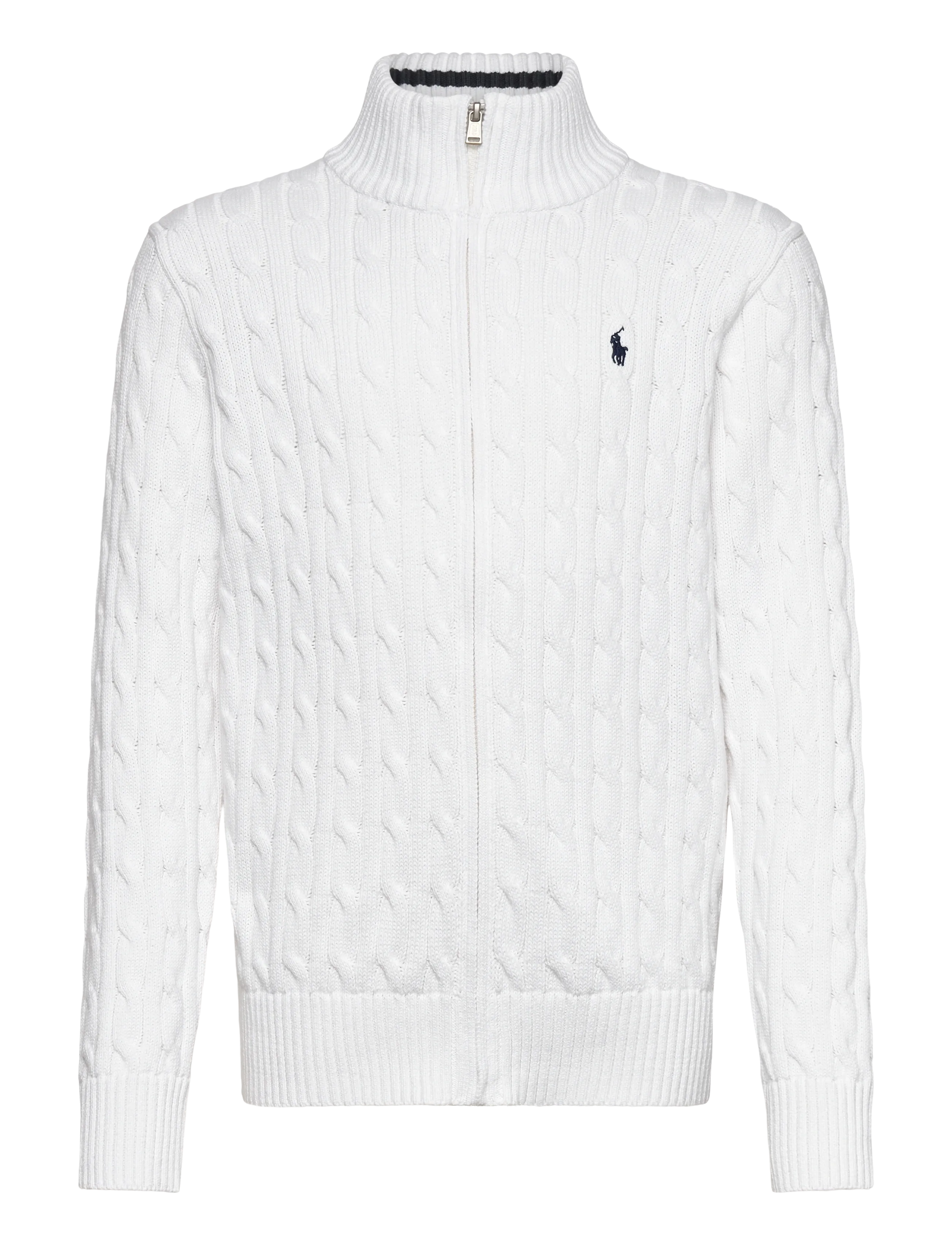 Ralph Lauren Kids Cable-Knit Cotton Full-Zip Sweater, 138-149, Knitwear, Weiß - Cardigans, Kinder