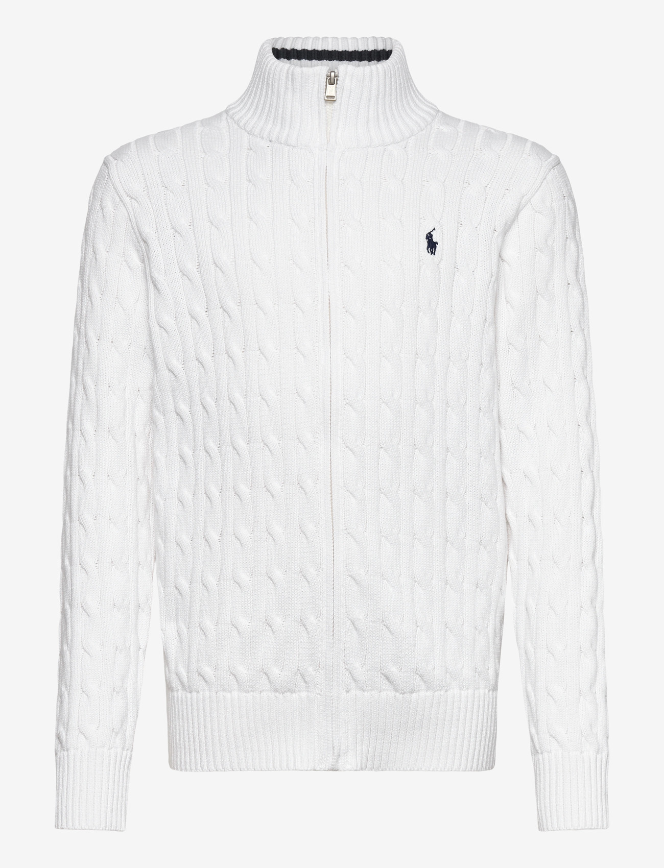Ralph Lauren Kids - Cable-Knit Cotton Full-Zip Sweater - koftor - white/c7932 - 0