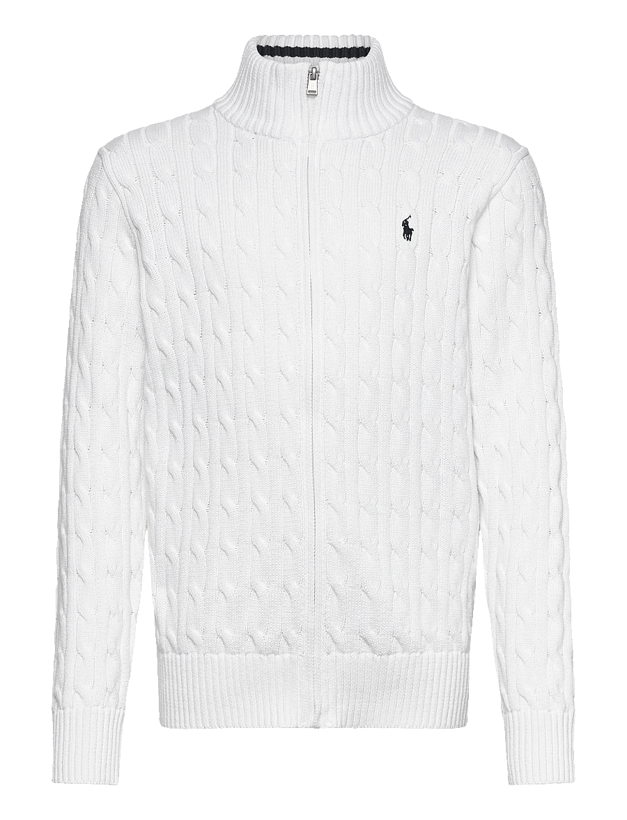 Ralph Lauren Kids - Cable-Knit Cotton Full-Zip Sweater - cardigans - white/c7932 - 0