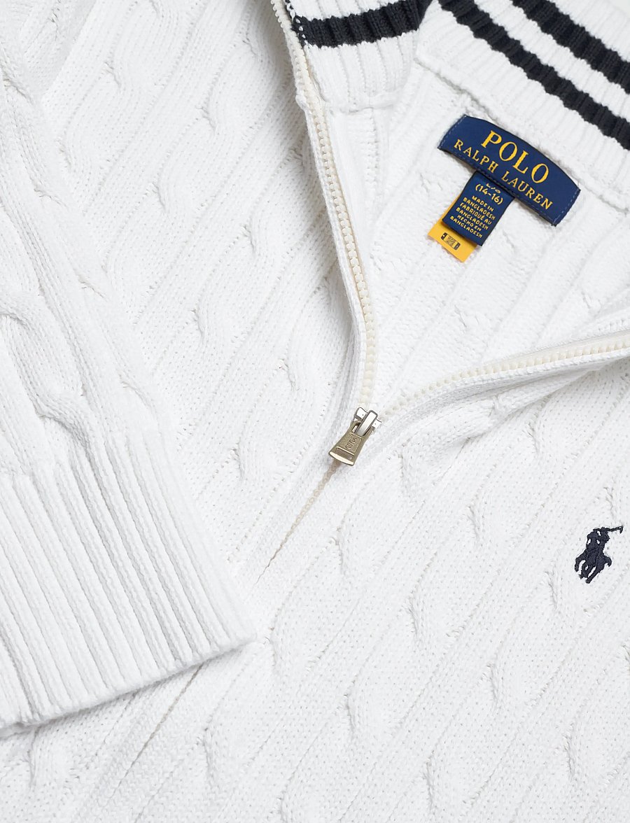 Ralph Lauren Kids - Cable-Knit Cotton Full-Zip Sweater - cardigans - white/c7932 - 2