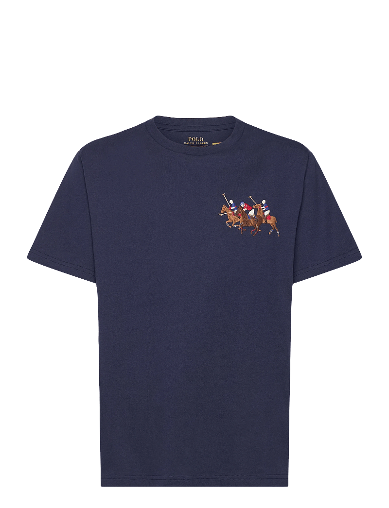 Ralph Lauren Kids - Triple-Pony Cotton Jersey Tee - kortærmede t-shirts - newport navy - 0