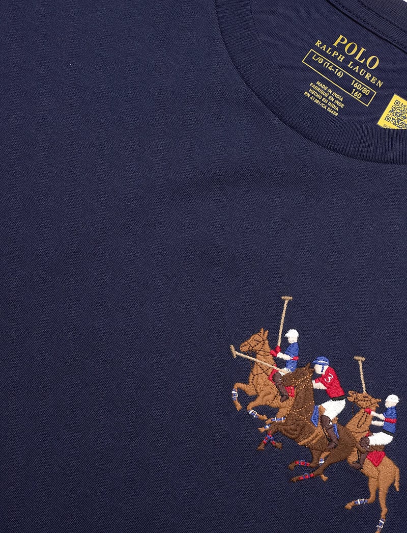 Ralph Lauren Kids - Triple-Pony Cotton Jersey Tee - kortærmede t-shirts - newport navy - 2
